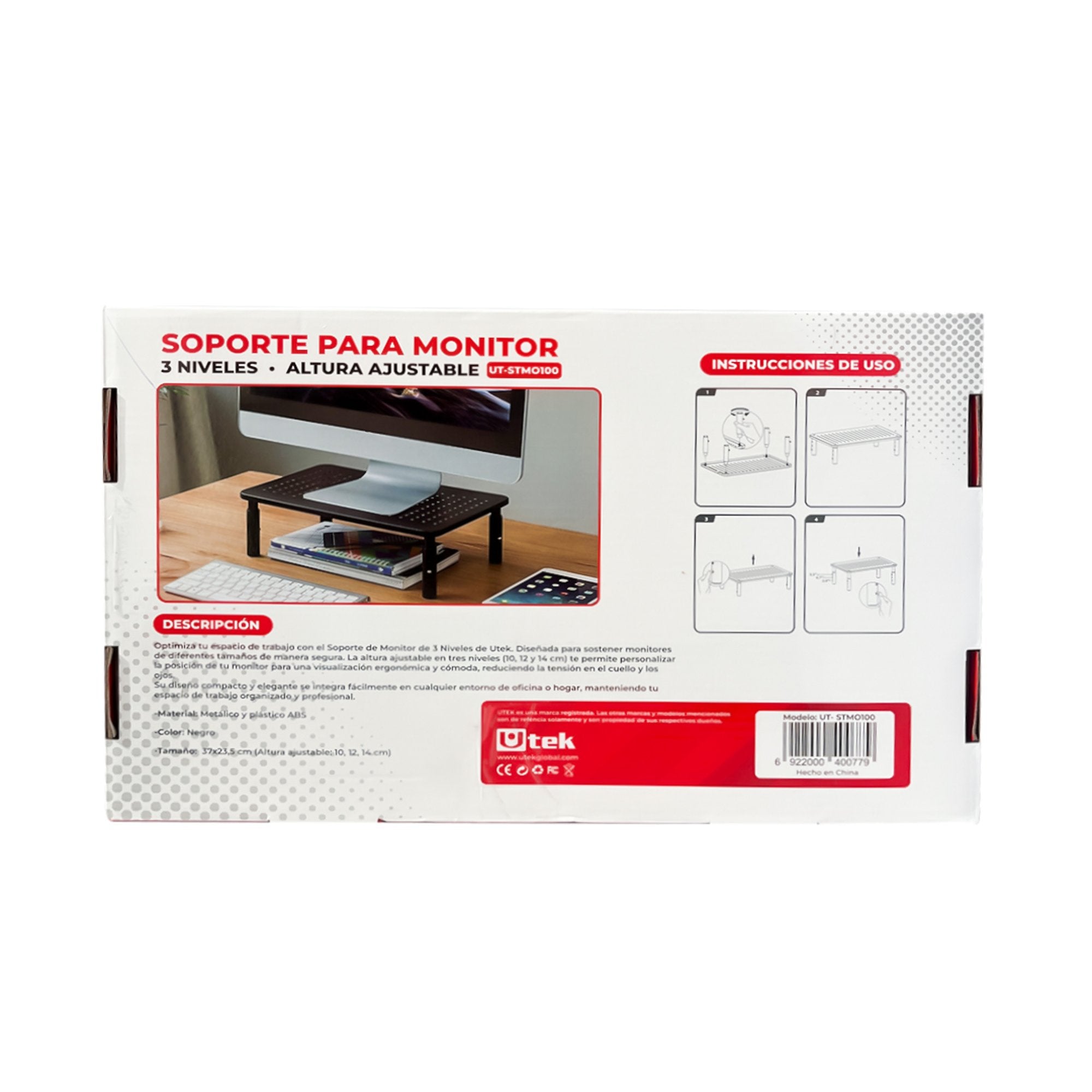 Soporte para Monitor Ajustable en 3 Niveles UT-STMO100 - soporte monitor