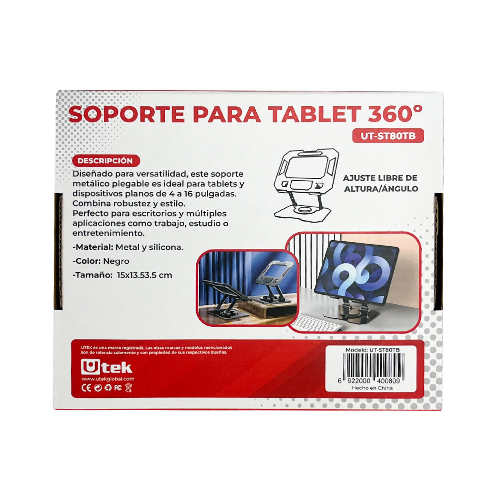 Soporte metálico para tablet 360° Utek UT-ST80TB