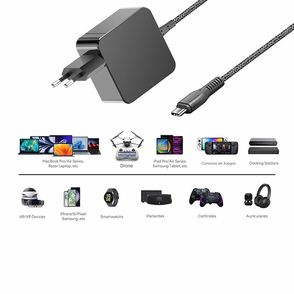 Cargador Universal 65W USB-C PD Laptop UT-PD65W