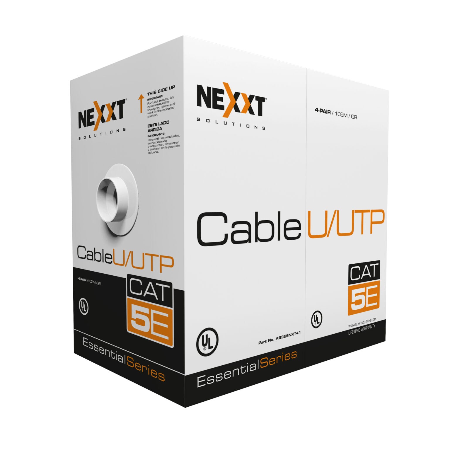 Cable de Red UTP Cat5e 100% Cobre 100Mts 24AWG Nexxt Gris - ab355nxt41 cable