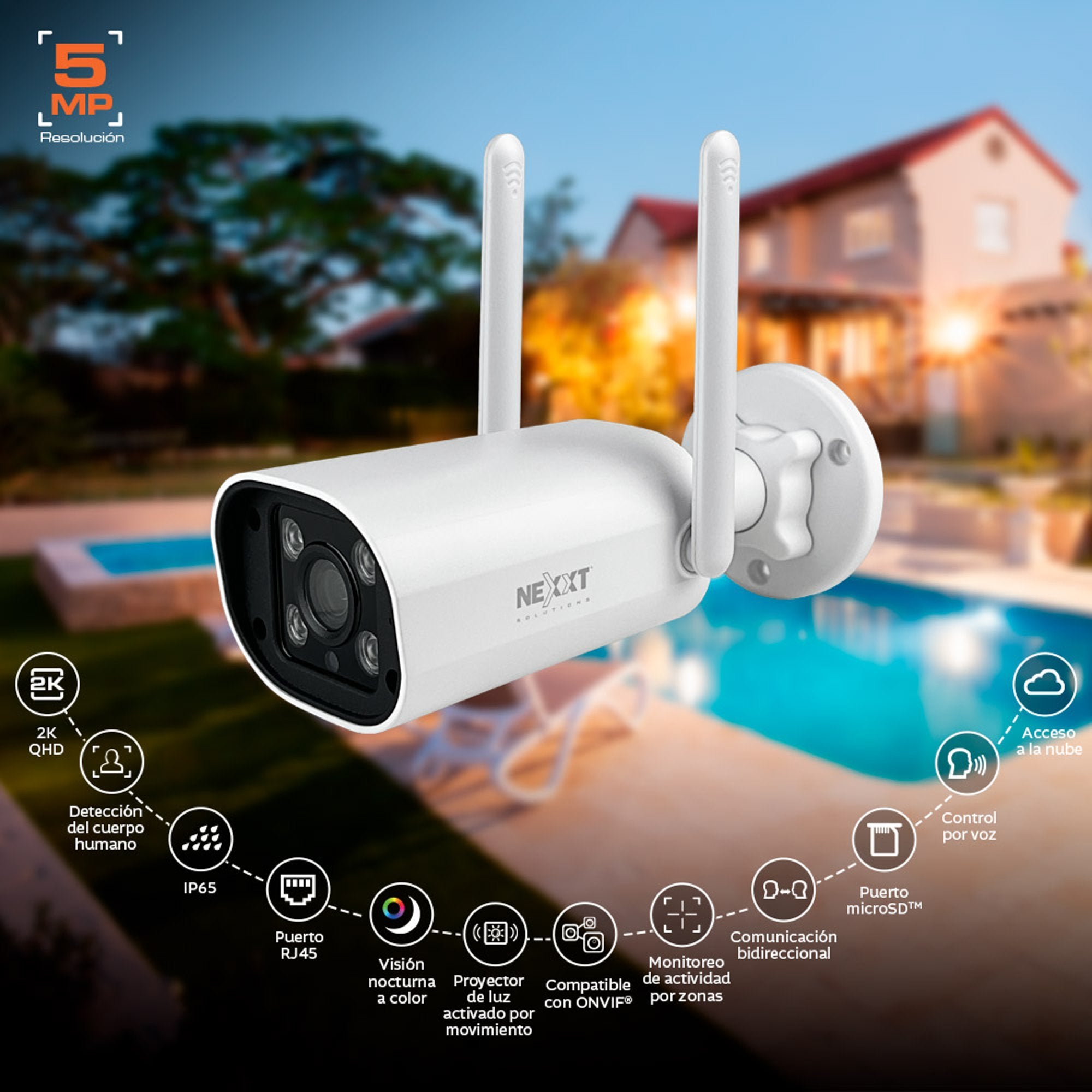 Camara de Seguridad Wifi Nexxt Home NHC-OF10 Outdoor fixed - cámara inteligente