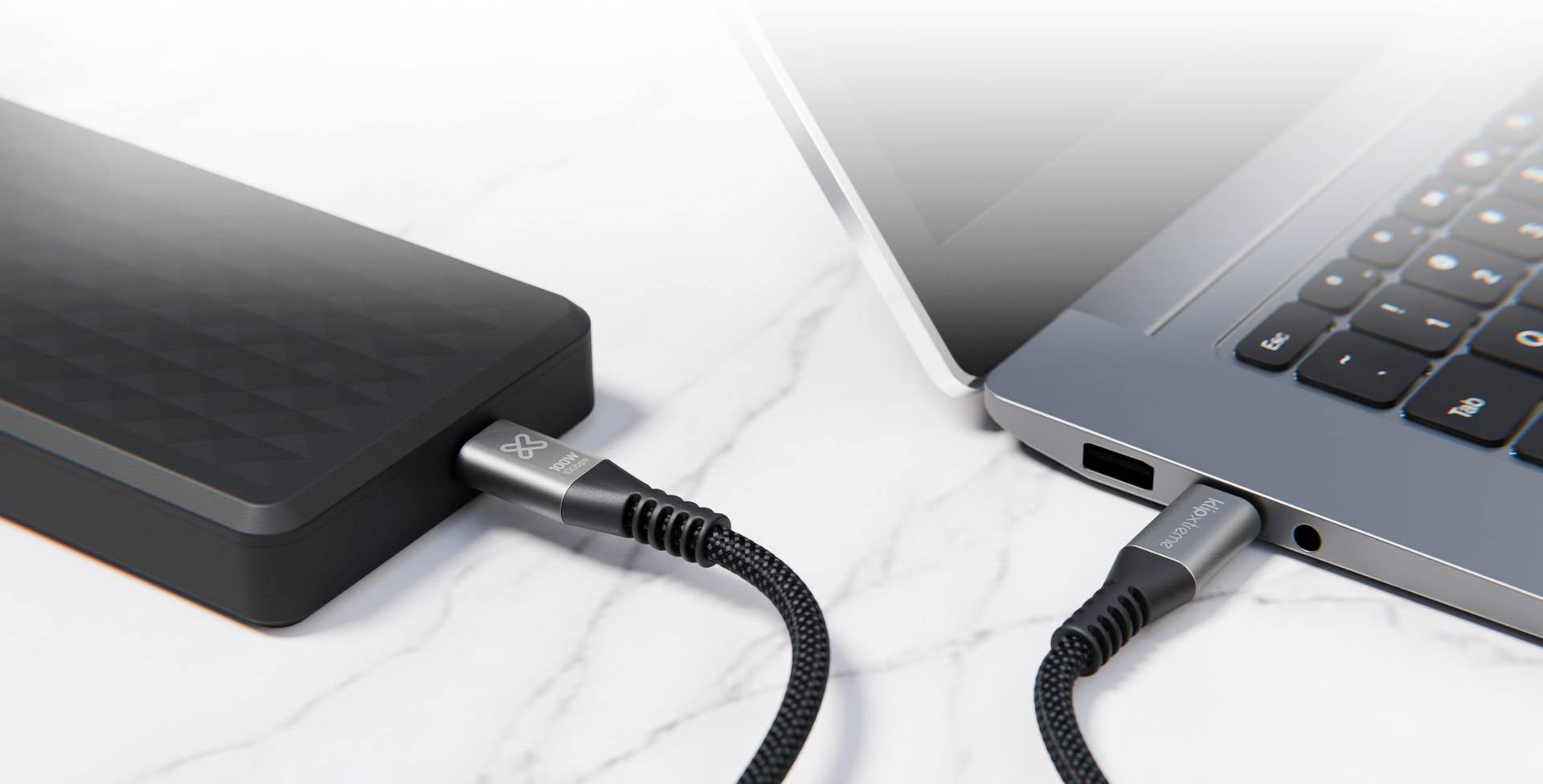 Cable USB‑C 100 W Klip Xtreme PowerGo 650 10 Gbps