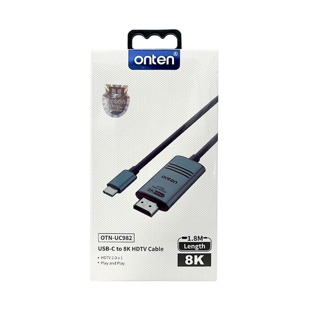 Cable USB-C a HDMI 8K 1.8M Onten OTN-UC982 Ultra HD