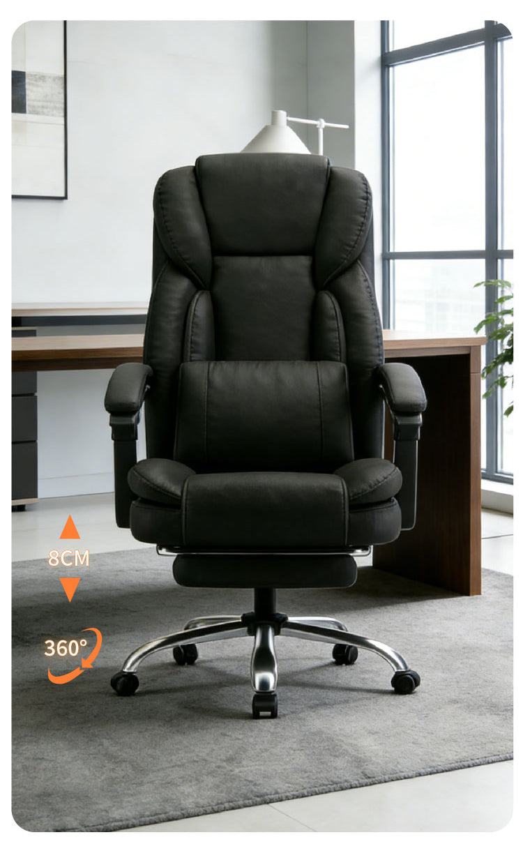 Silla De Trabajo Ergonomica Reclinable Cojin Lumbar Cuero