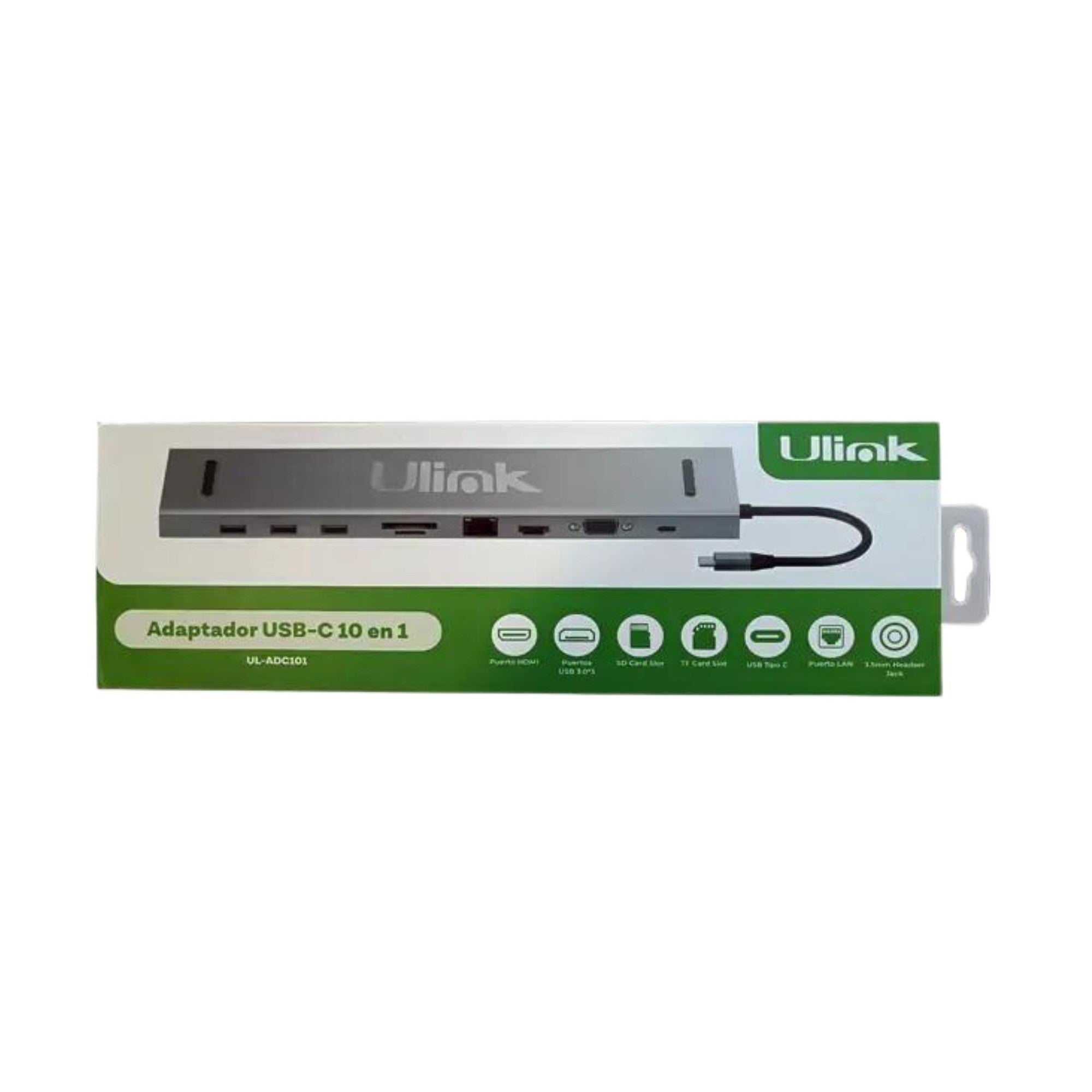Adaptador Multipuerto USB C 10 en 1 UL-ADC101 Ulink Alta Cal - adaptador multipuerto