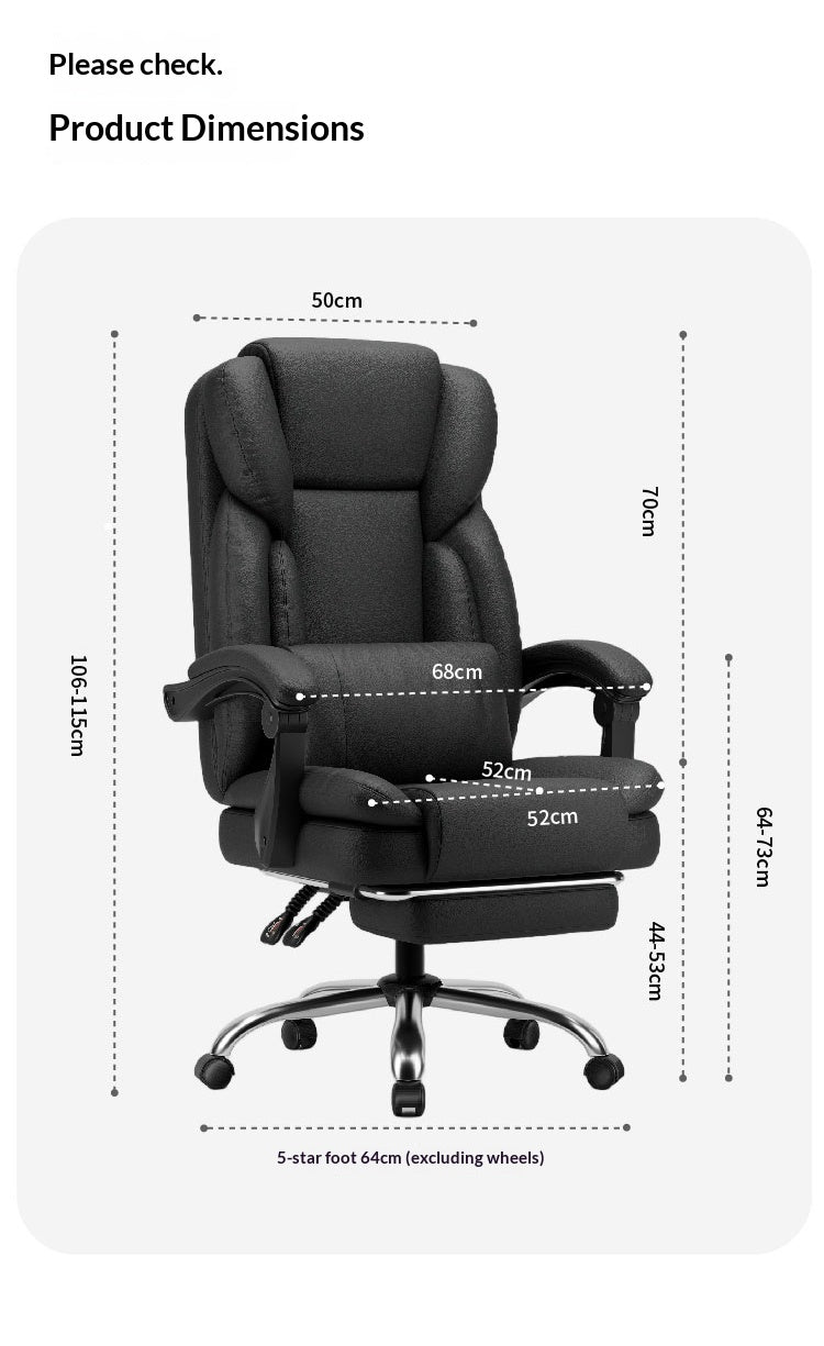 Silla De Trabajo Ergonomica Reclinable Cojin Lumbar Cuero