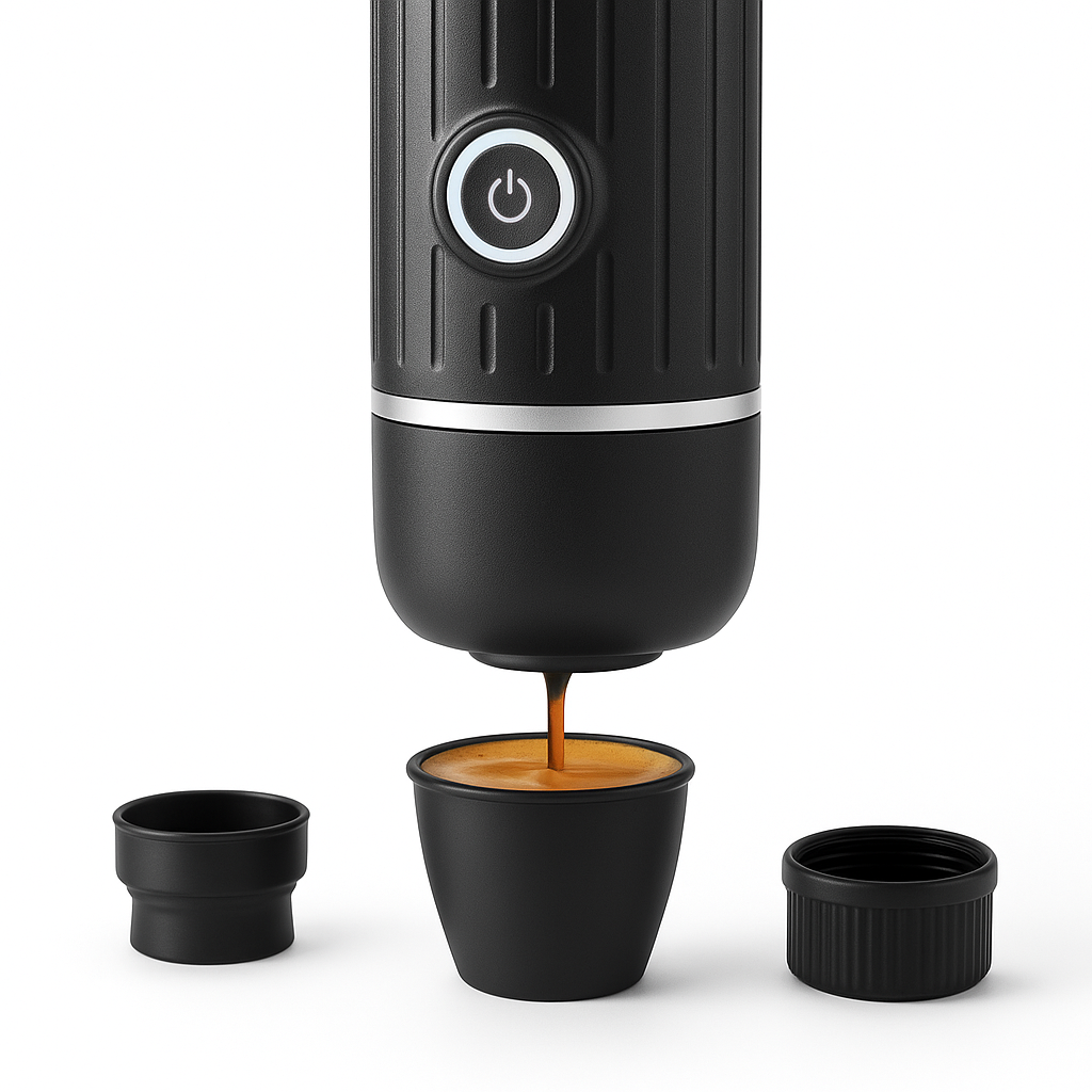 Cafetera portátil para Cápsulas y Café Molido con Calentador de Agua - disfruta café