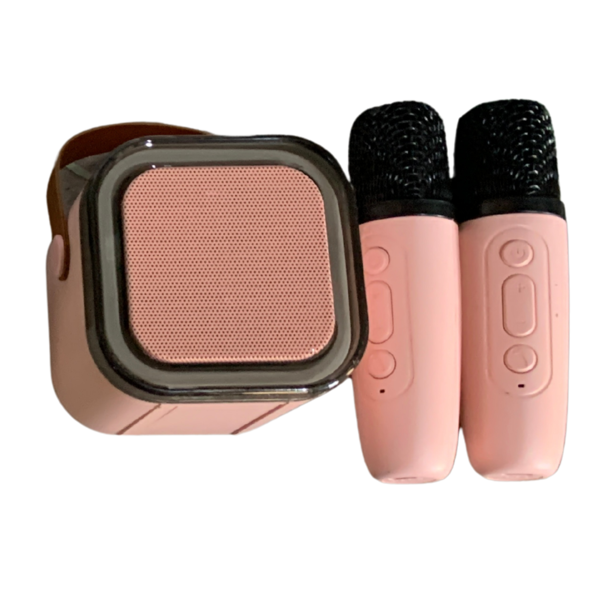 Mini Parlante Karaoke Bluetooth con 2 Micrófonos Inalámbricos - variante Rosa