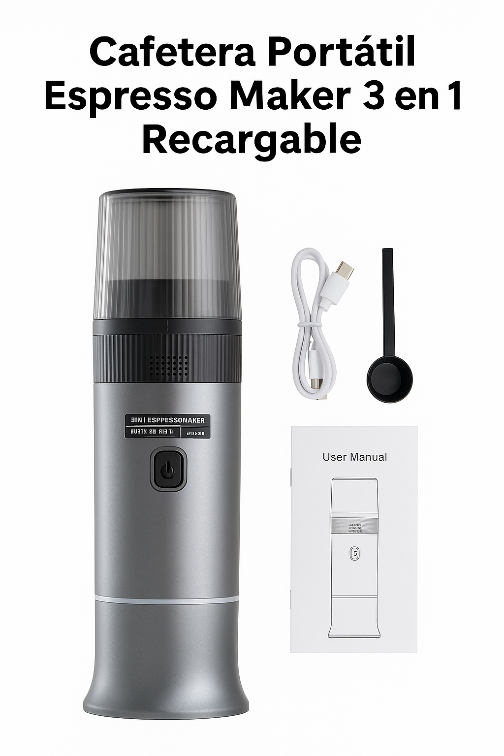Cafetera Portátil Espresso Maker 3 en 1 Recargable - cafetera espresso