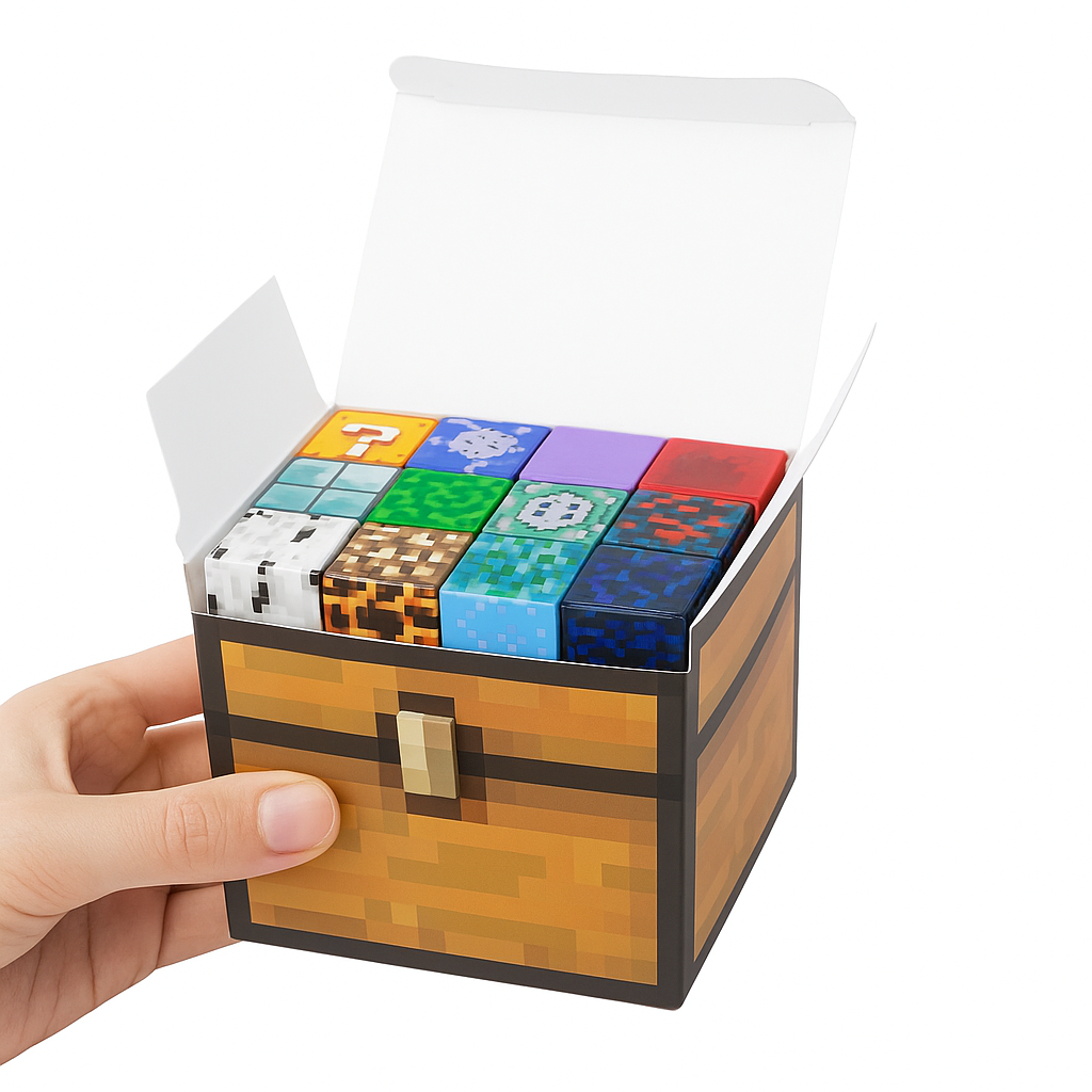 bloques imantados estilo Minecraft