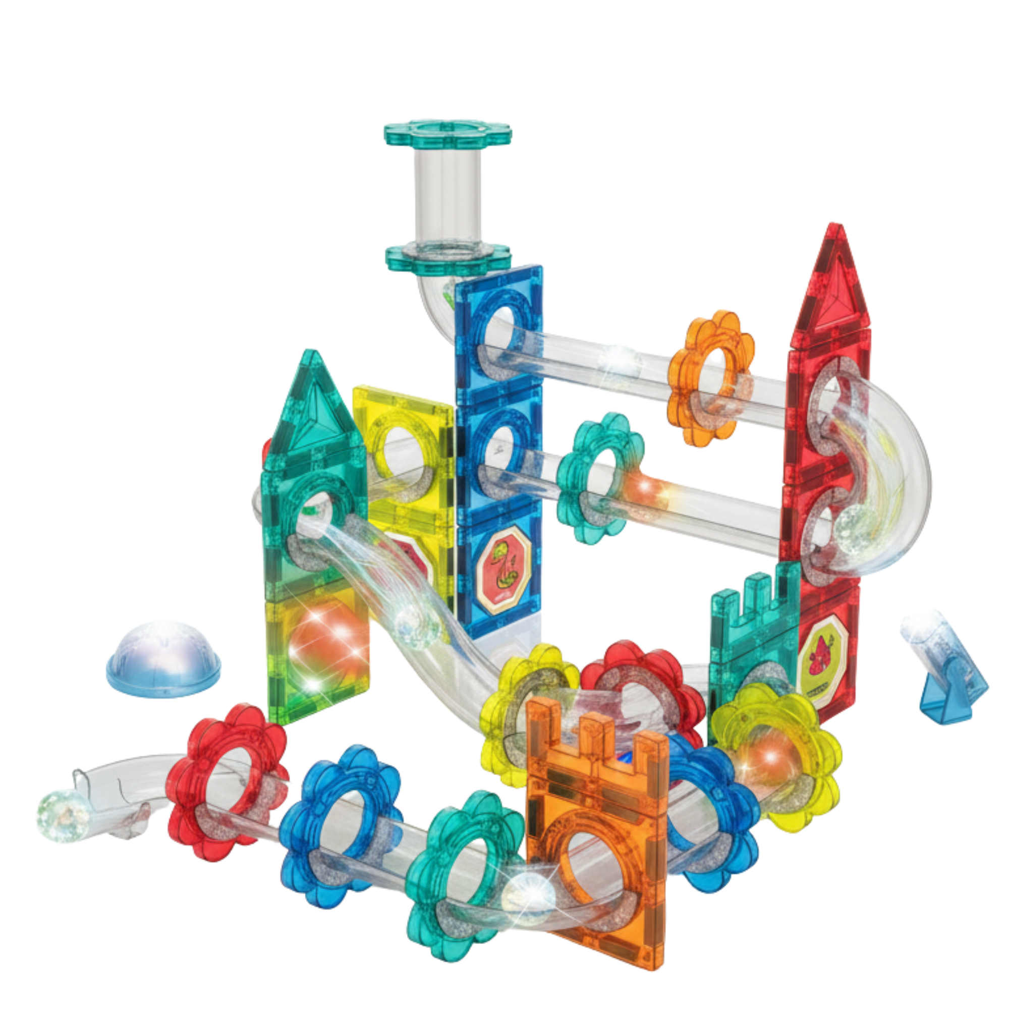 Juego de Pistas Magnéticas con Luz STEM 81 Piezas