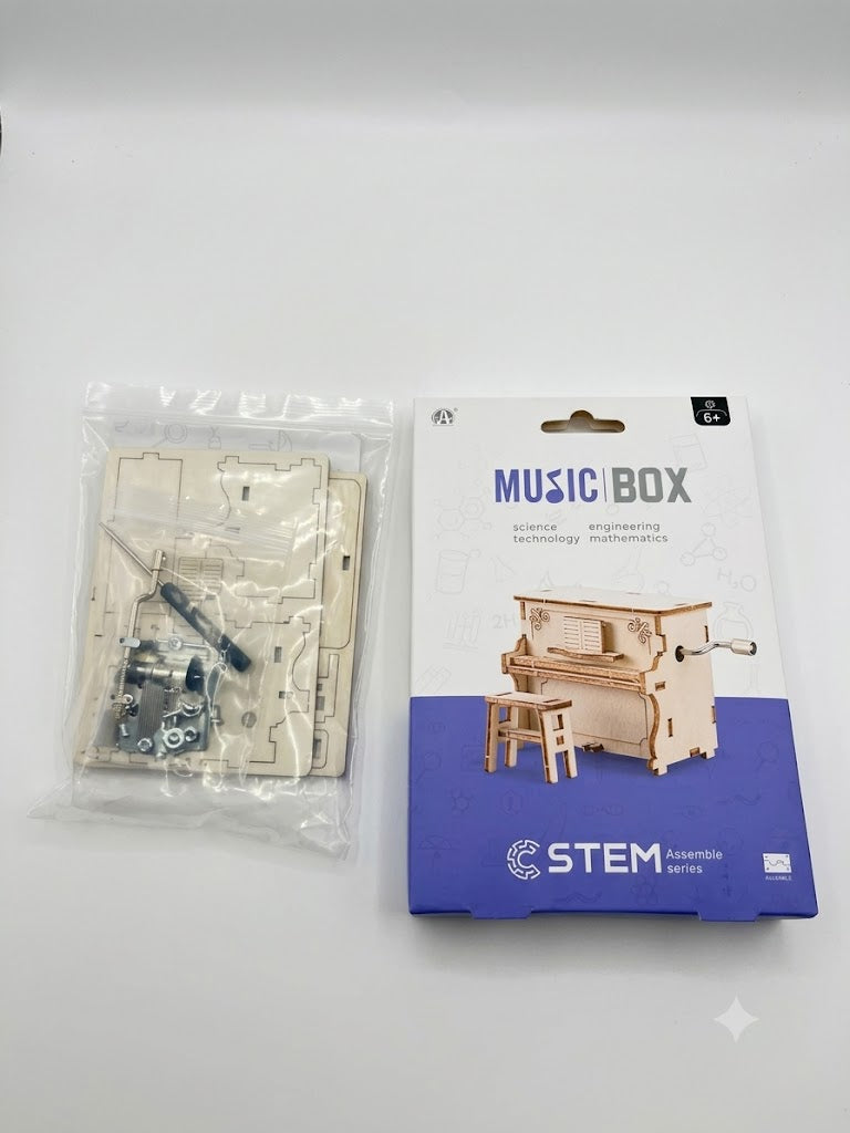 Caja de Musica Piano de Madera Armable Rompecabezas 3D