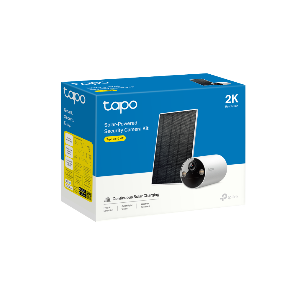 Kit de Cámara de Seguridad Wi-Fi con Panel Solar Tapo C410 K - link tapo