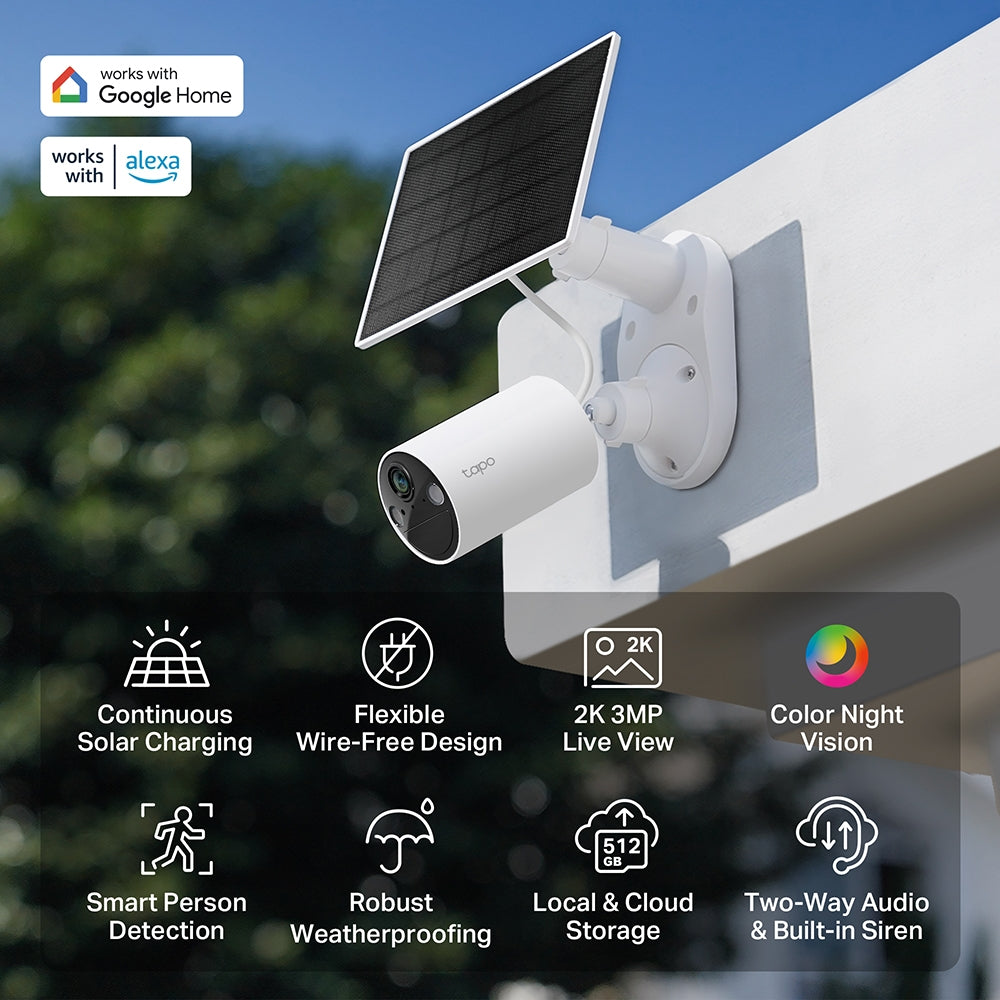 Kit de Cámara de Seguridad Wi-Fi con Panel Solar Tapo C410 K - link tapo
