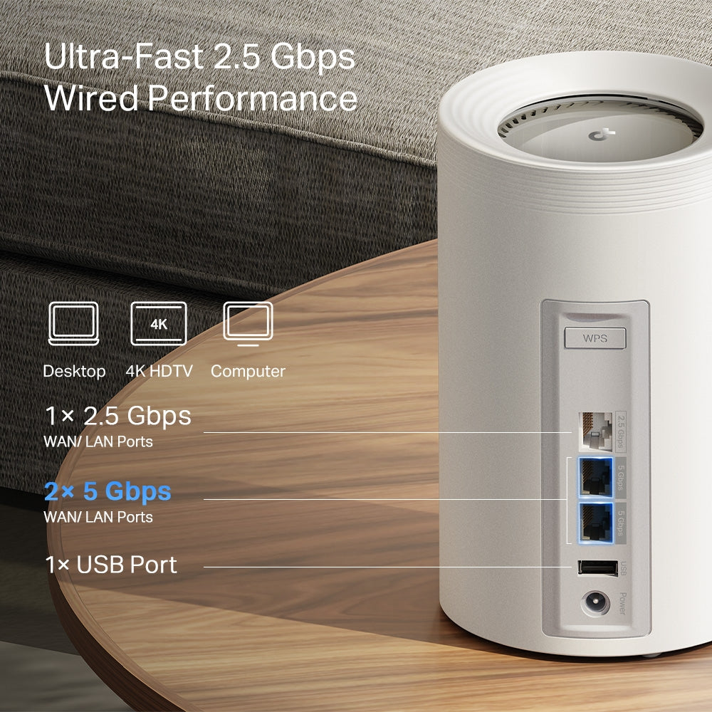 Router Repetidor WIFI 7 Sistema Mesh Deco BE65 Pro Cable - link deco