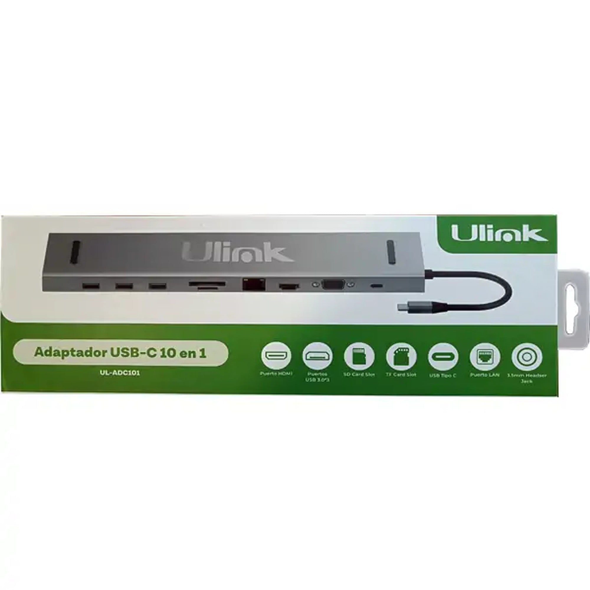 Adaptador Multipuerto USB C 10 en 1 UL-ADC101 Ulink Alta Cal - adaptador multipuerto