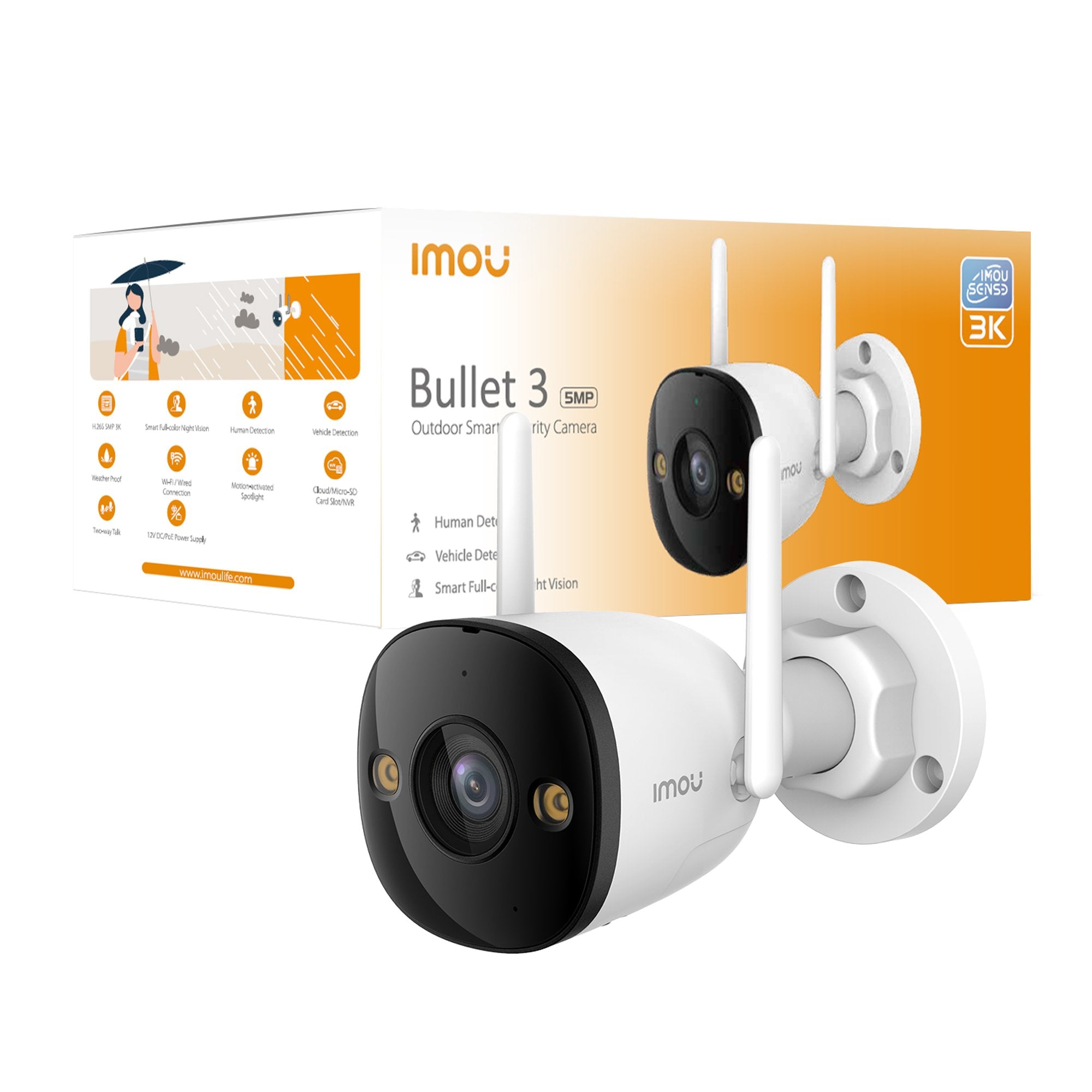 Camara de Seguridad Wifi Exterior Bullet 3 Imou 5MP 3K - imou s3en