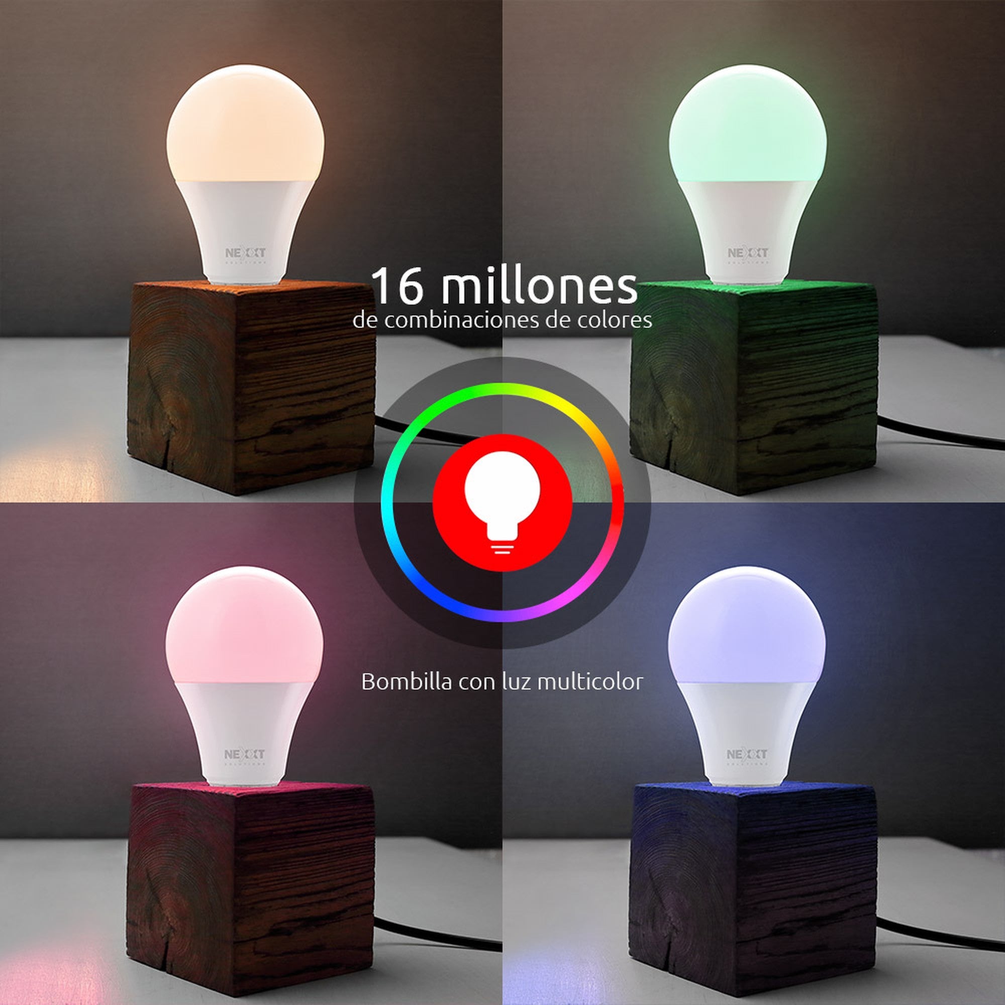 Ampolleta Bombilla Led Inteligente Wifi Nexxt  Nhb-c120 Rgb - bombilla inteligente