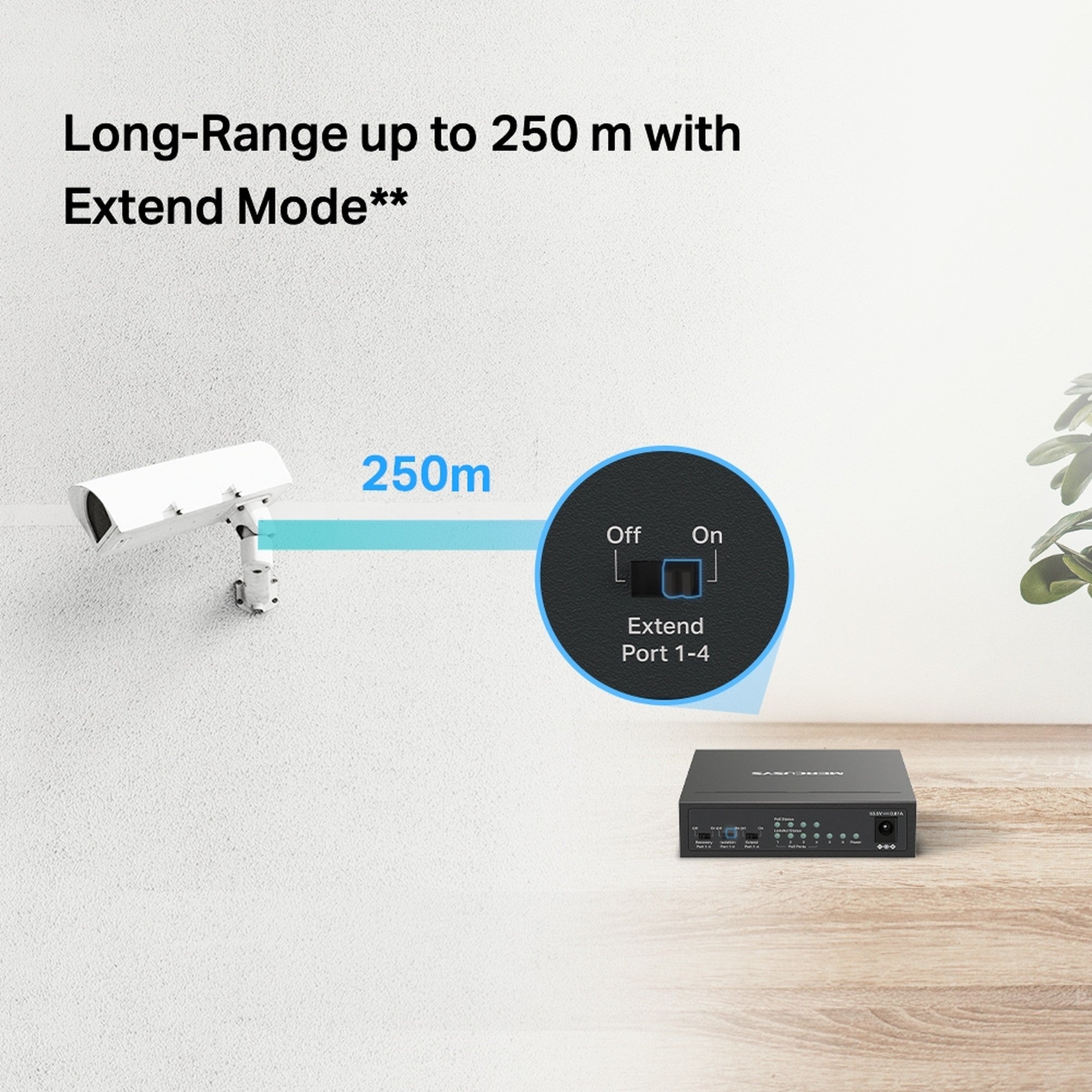 Switch 6 Puertos 4 PoE+ 65W MS106LP 100 Mbps