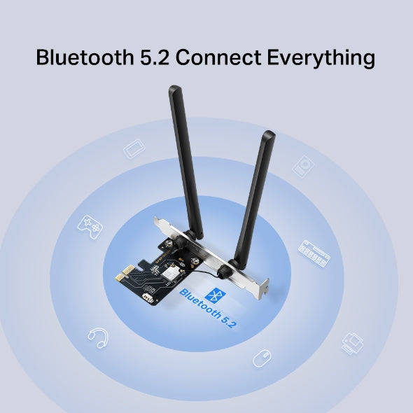 Tarjeta Wi‑Fi 6E Mercusys MA86XE 5400 Mbps PCIe