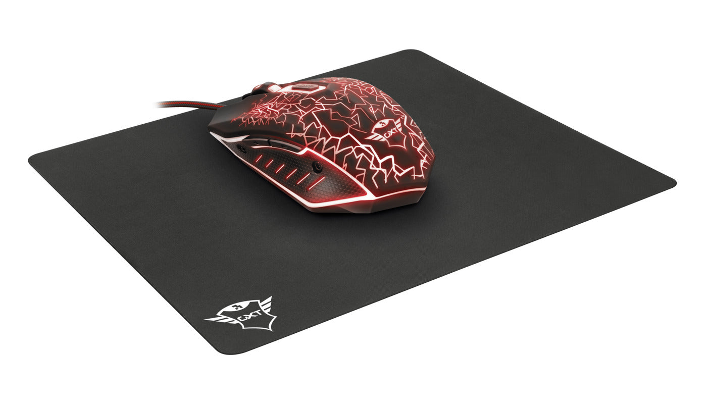 Mouse gamer Trust GXT 783 Izza negro + Mouse Pad Usb - trust izza
