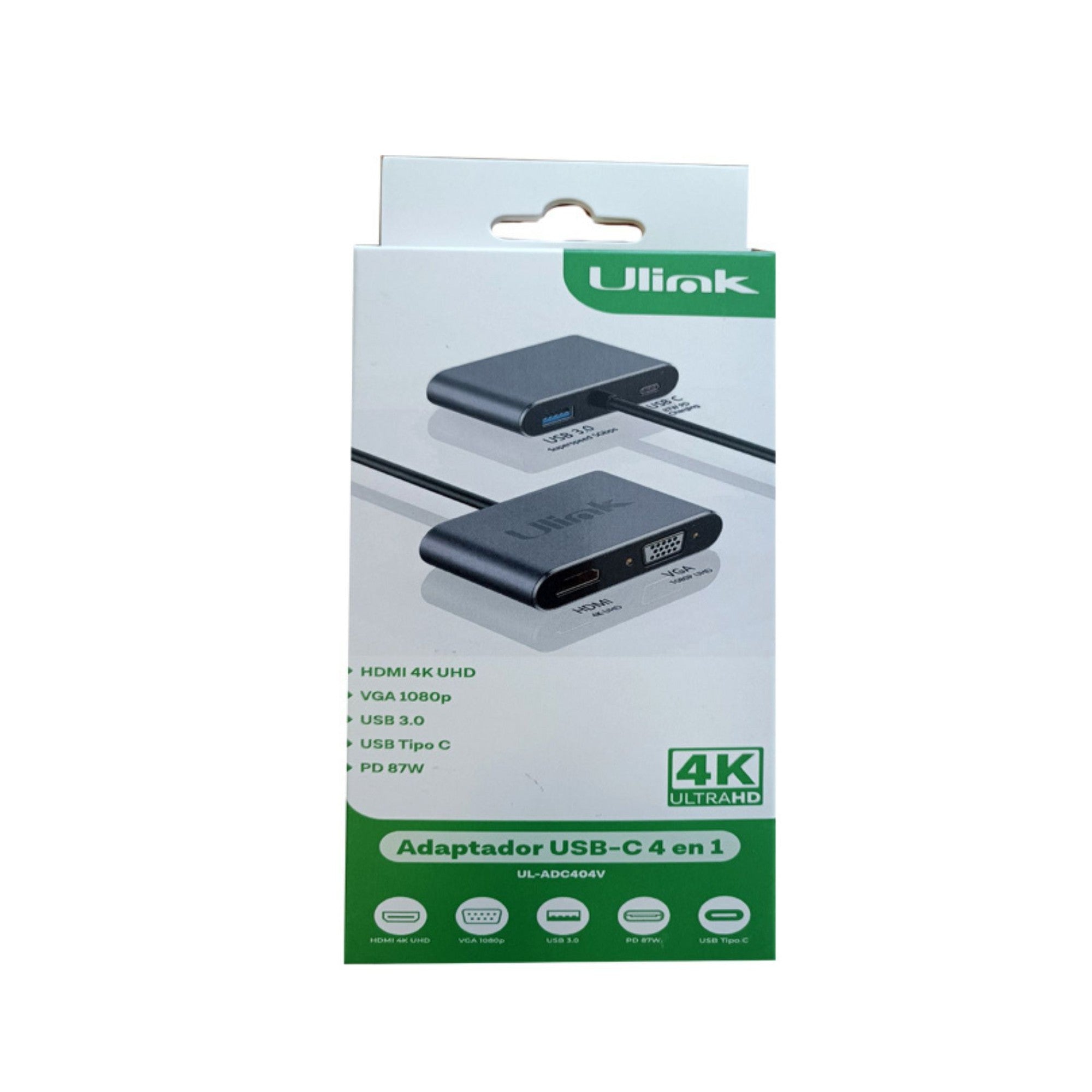 Adaptador Multipuerto Usb C 3.0 4 en 1 Ulink Alta Calidad - adaptador multipuerto