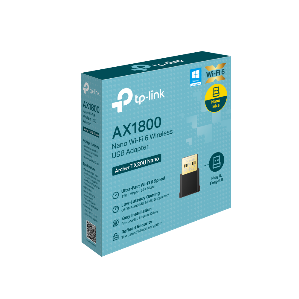 Adaptador USB Inalambrico Wifi 6 Nano Archer TX20U AX1800