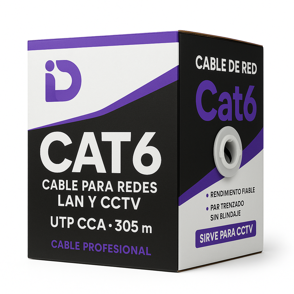 Cable de Red UTP Cat6 100 Metros 23 AWG 0,52 mm CCA
