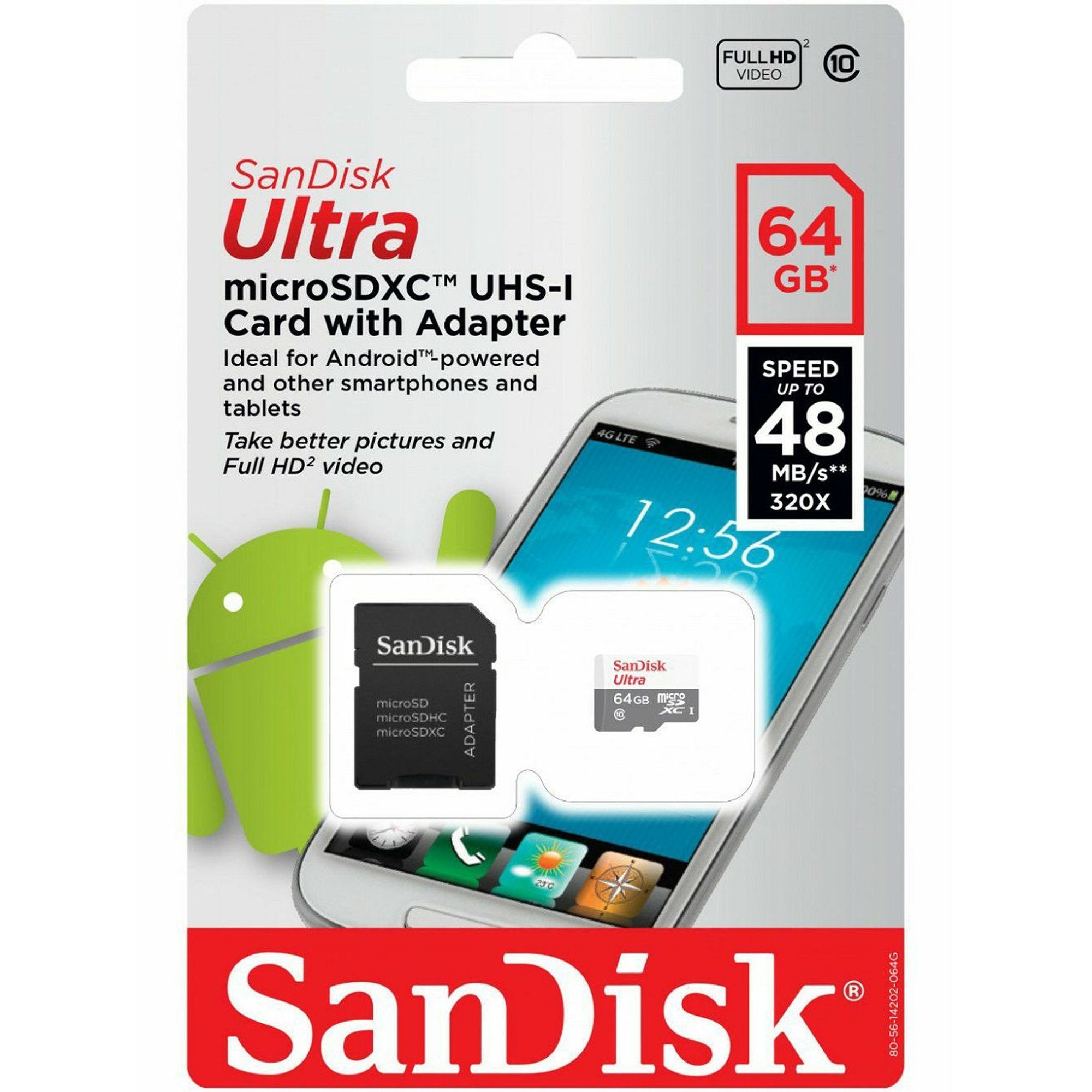 Tarjeta De Memoria Micro SD 64GB Sandisk Ultra Con Adaptador - tarjeta memoria
