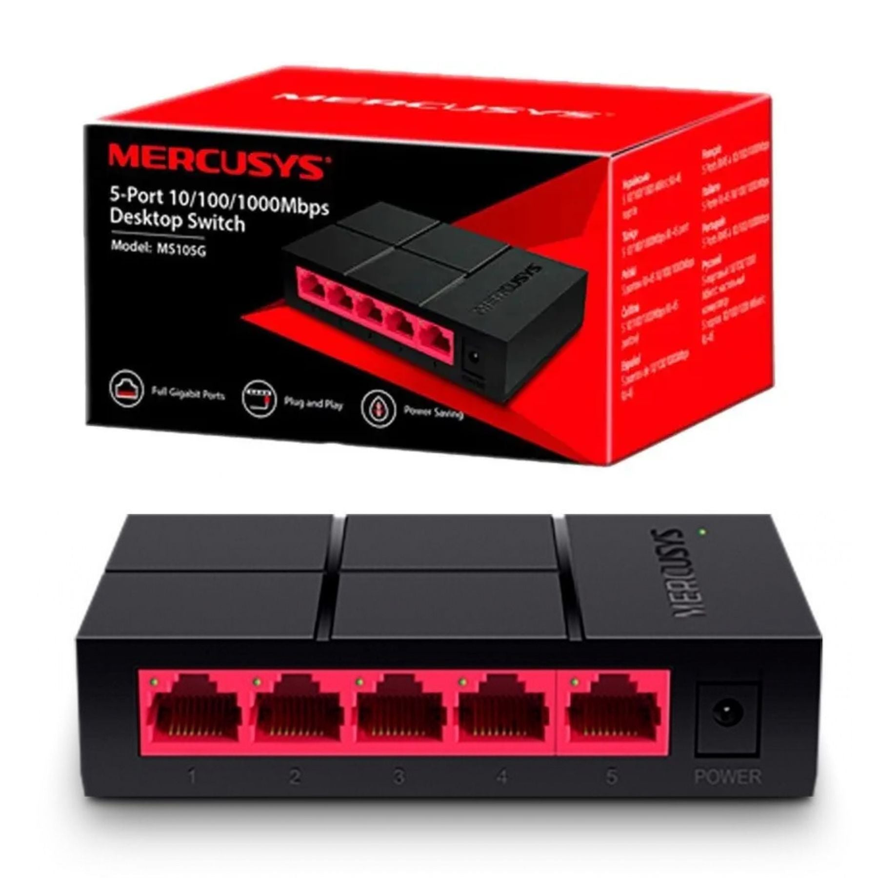 Switch 5 Puertos Gigabit 10/100/1000 Mercusys MS105G - solución perfecta
