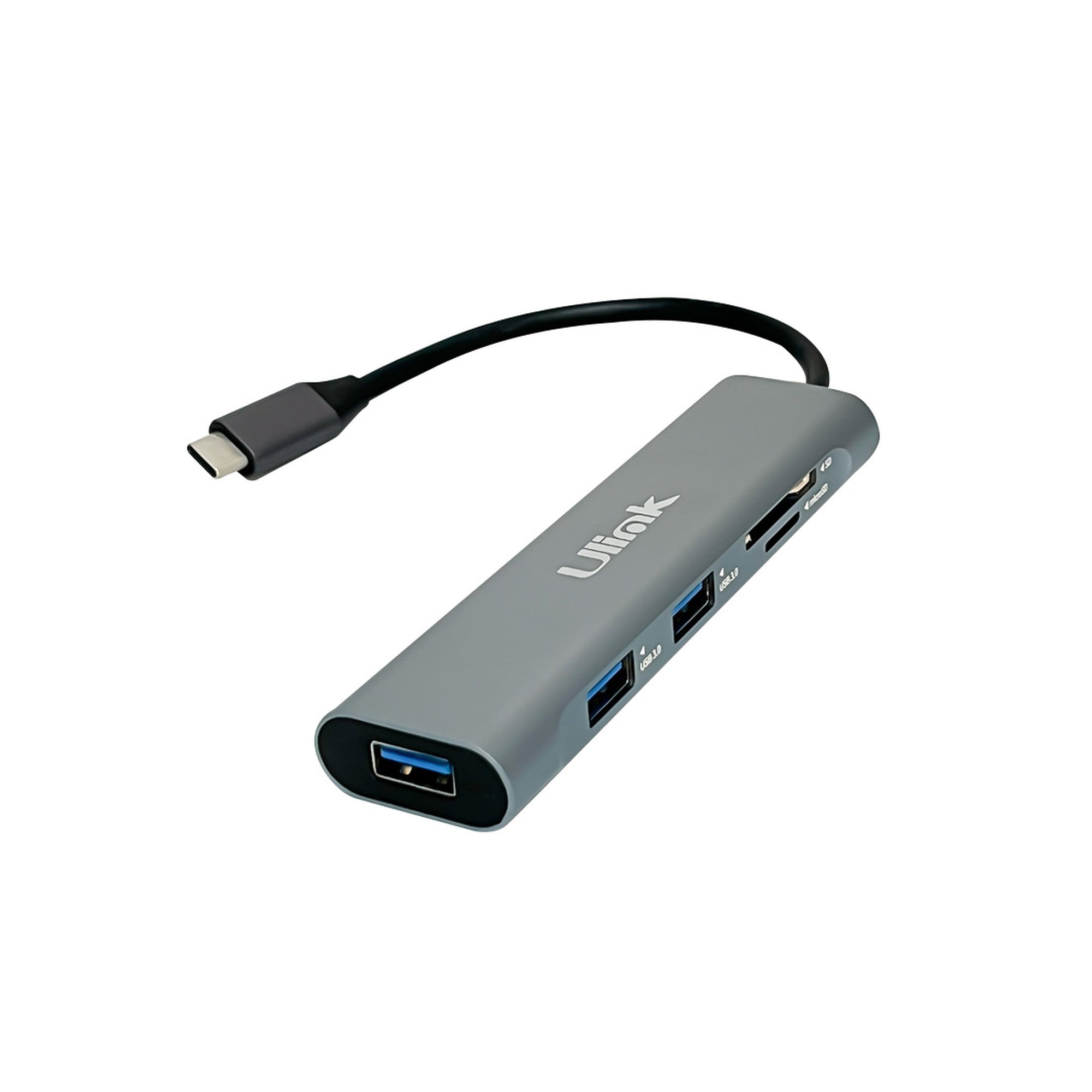 Adaptador multipuerto USB C 5 en 1 USB 3.0x3 + SD + MicroSD - adaptador multipuerto