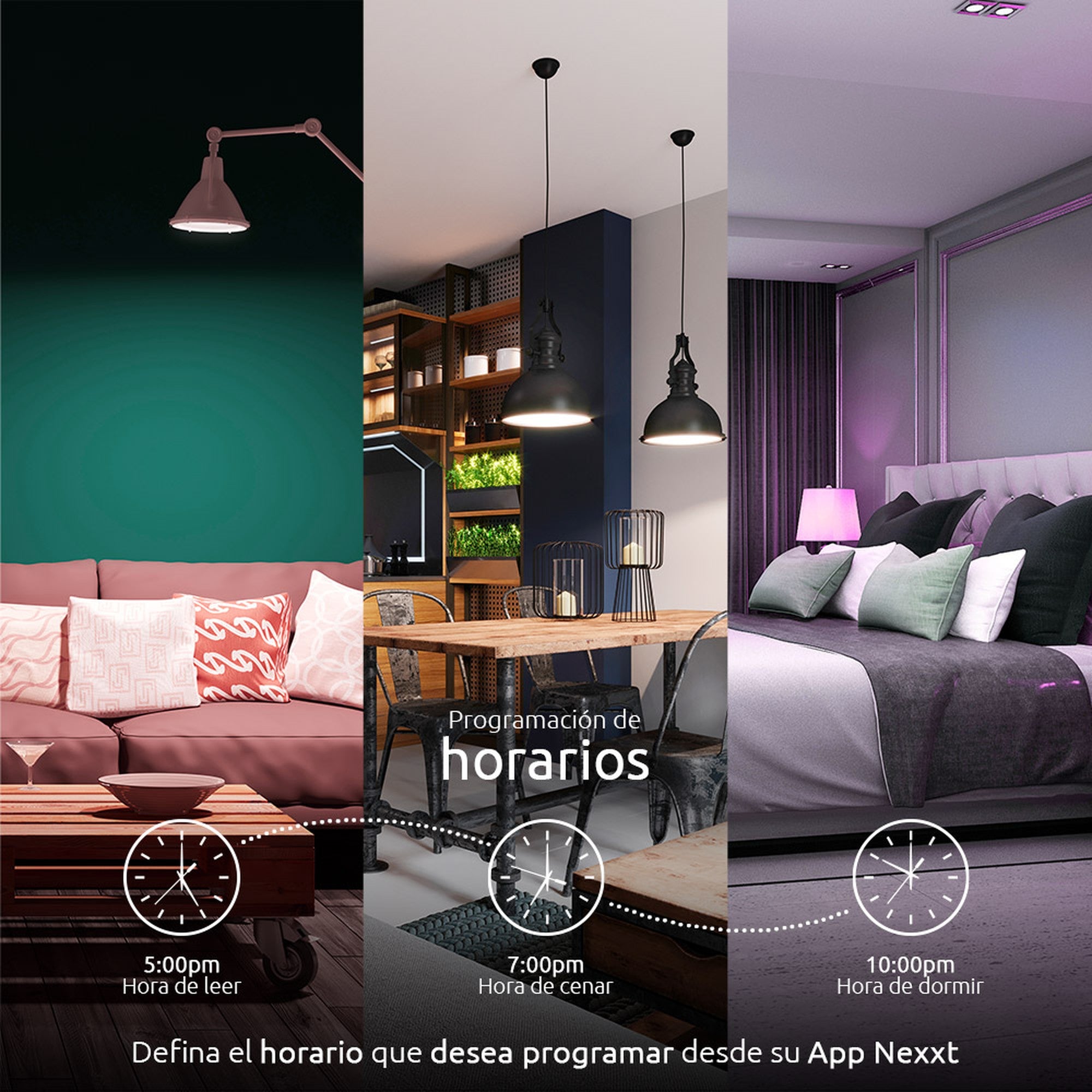 Ampolleta Bombilla Led Inteligente Wifi Nexxt  Nhb-c120 Rgb - bombilla inteligente