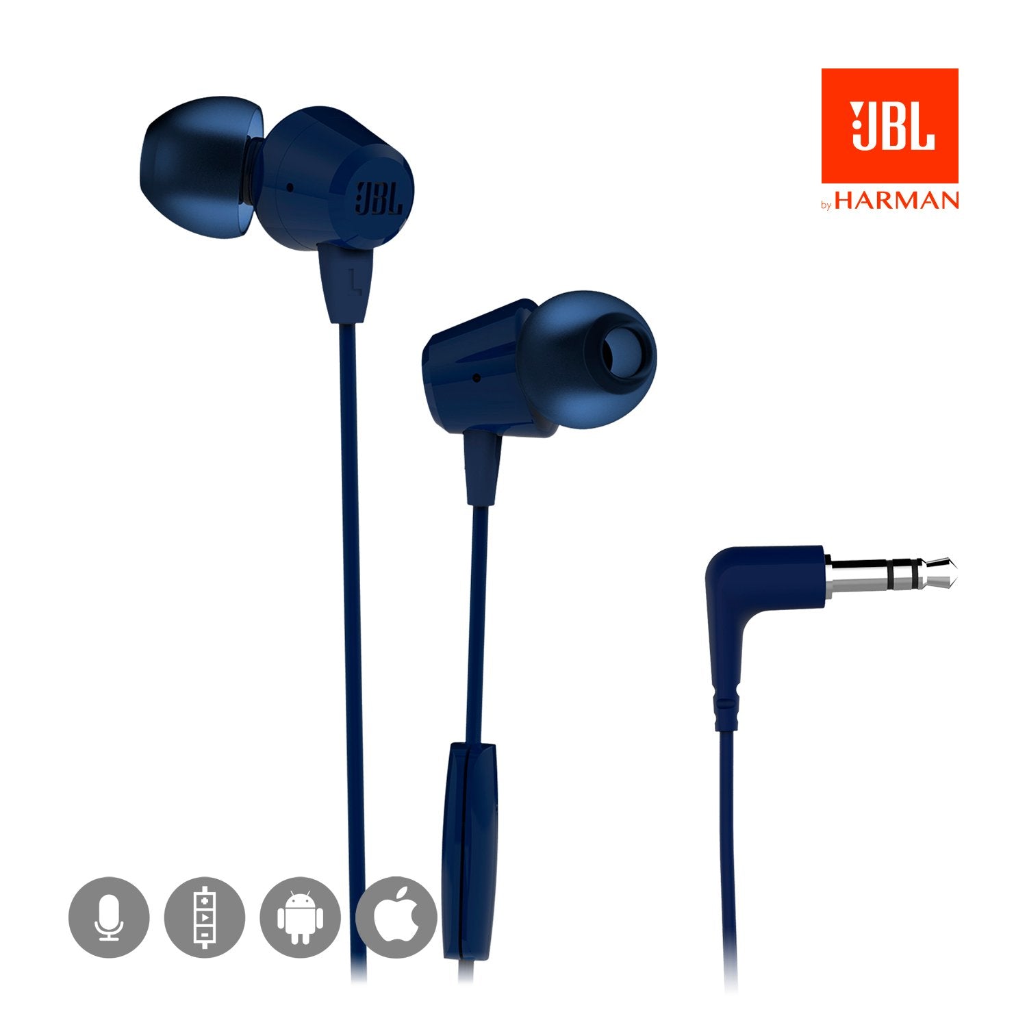 Audífonos In-ear Jbl C50hi Azul - audífonos c50hi
