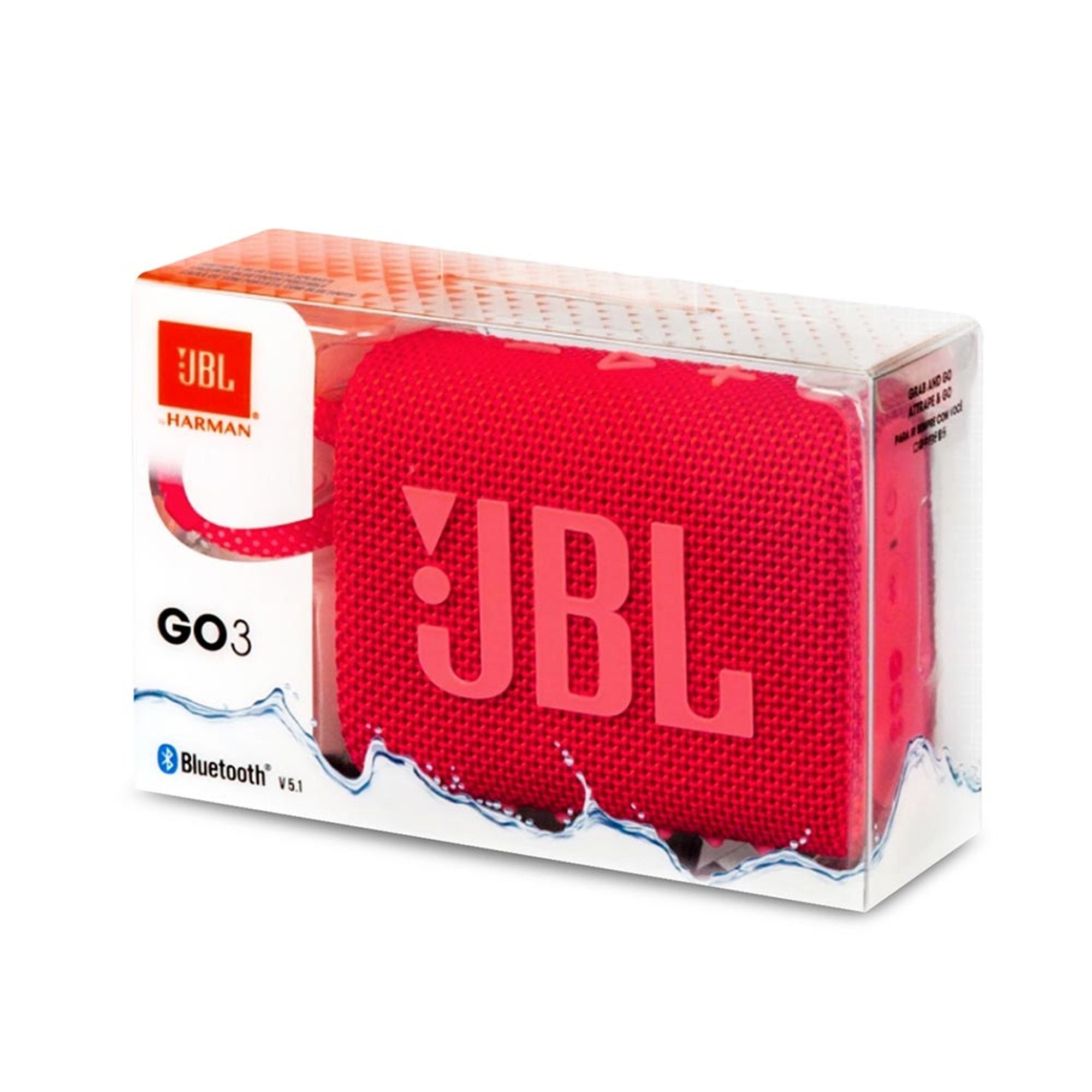 Parlante Jbl Go 3 Portátil Con Bluetooth Waterproof Rojo - parlante portátil