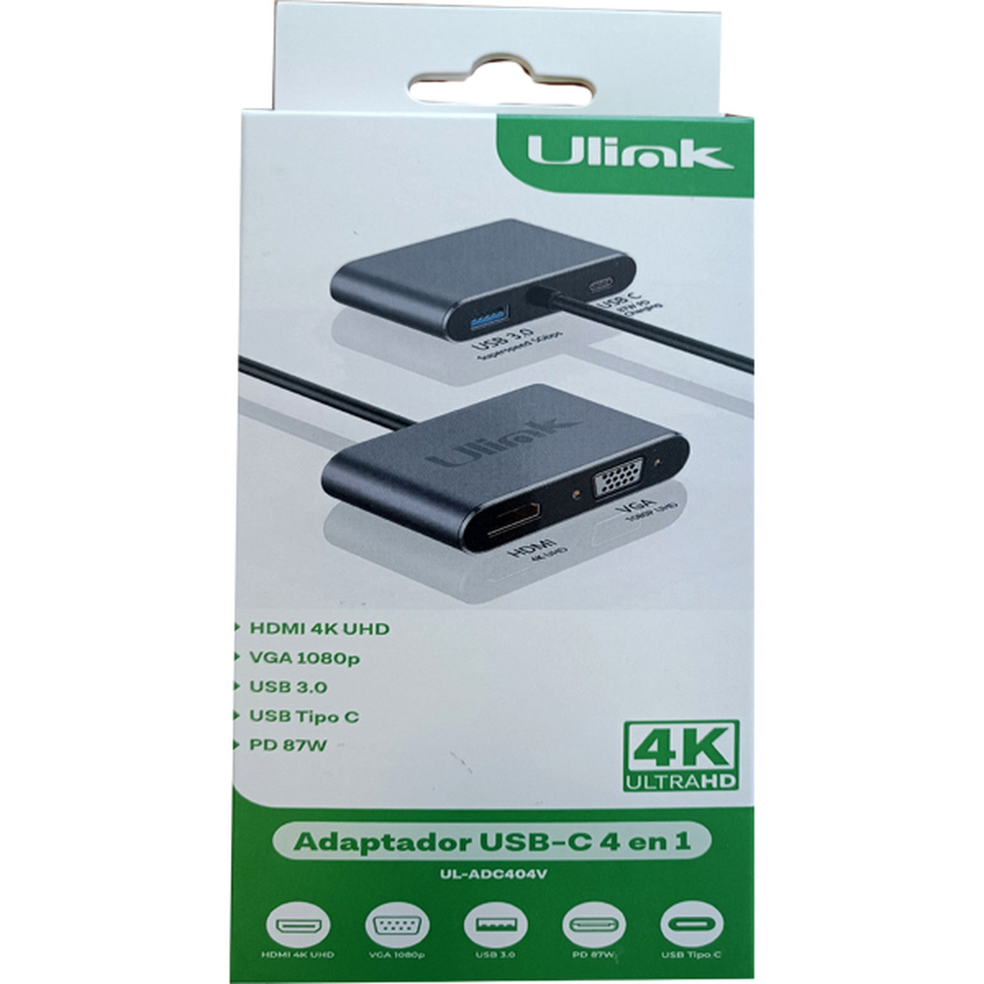 Adaptador Multipuerto Usb C 3.0 4 en 1 Ulink Alta Calidad - adaptador multipuerto