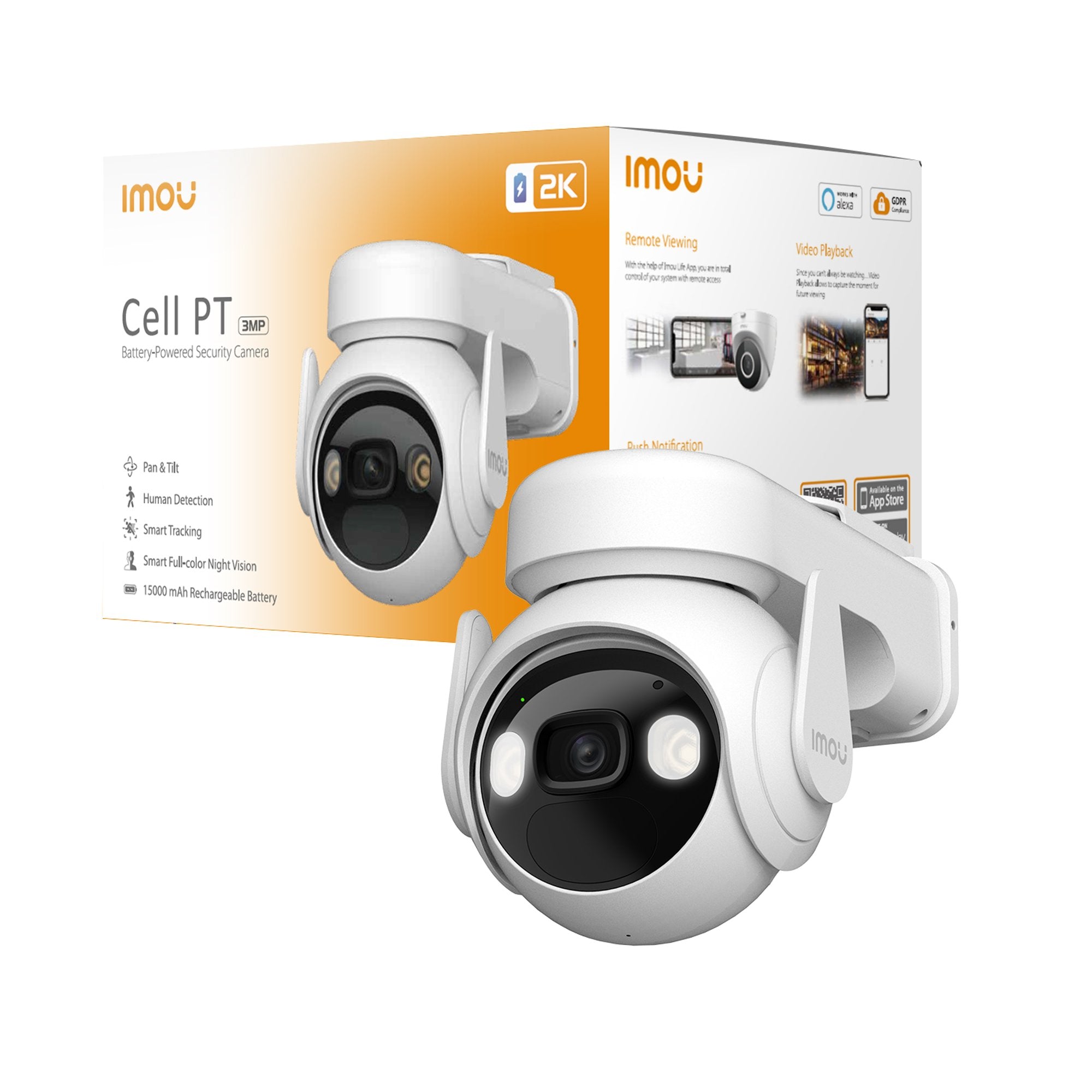 Camara Wifi Motorizada Kit con Panel Solar y Batería 3MP 2K - imou k9ecn