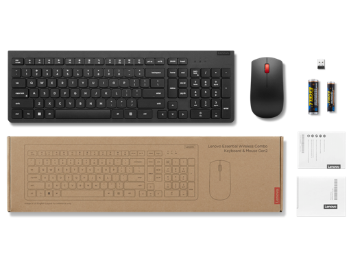 Kit Teclado y Mouse Lenovo Essential Gen2 Inalámbrico