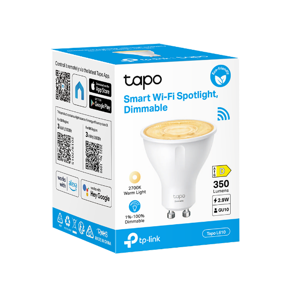 Ampolleta Bombilla LED Blanca Cálida WiFi GU10 Tapo L610