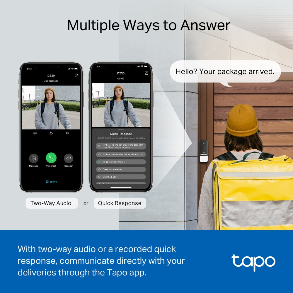 Timbre Inteligente con Vídeo y Batería Tapo D230S1 - videoportero tapo