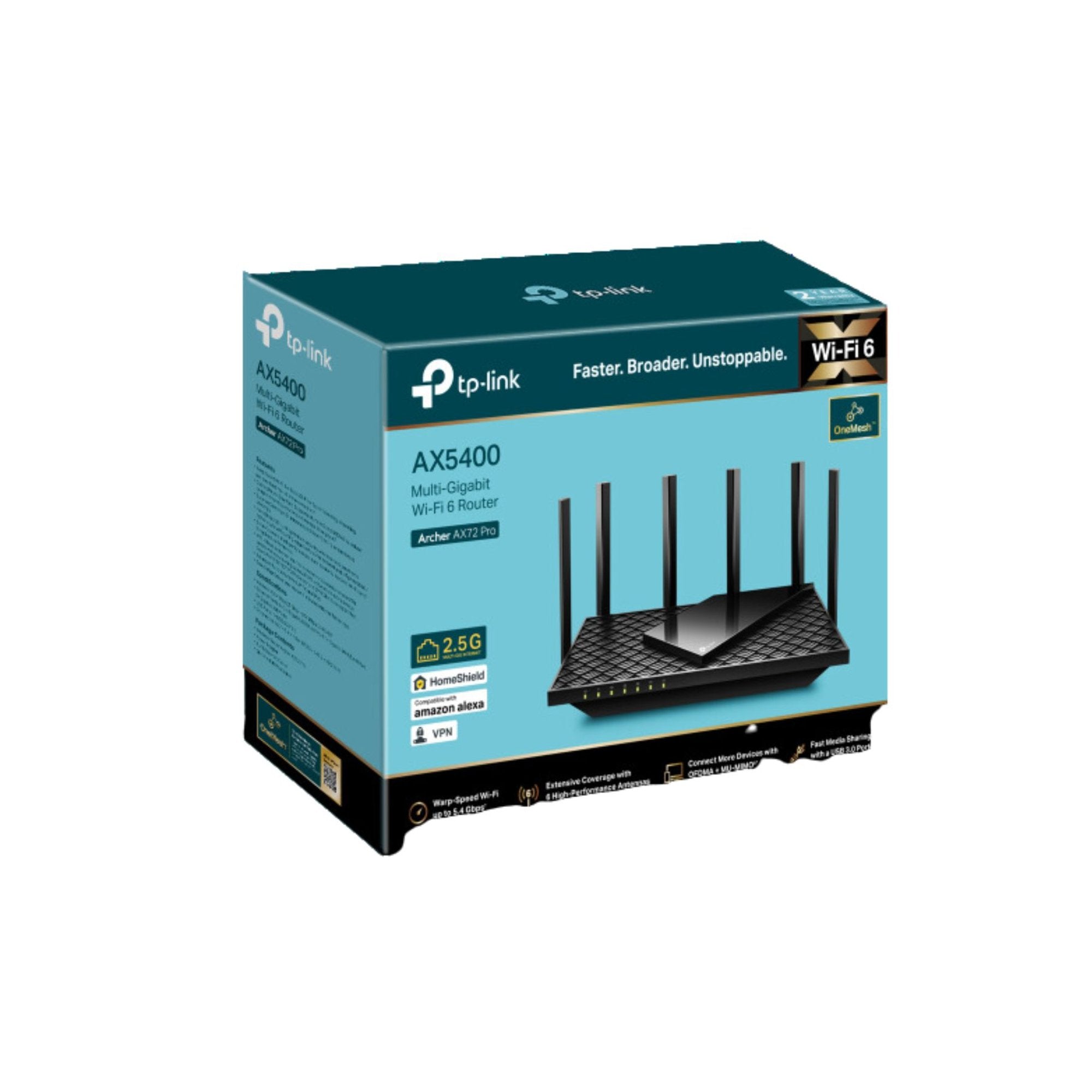 Router Dual Band Gigabit Wifi 6 One Mesh Ax5400 Archer Ax72 - prepárate experiencia