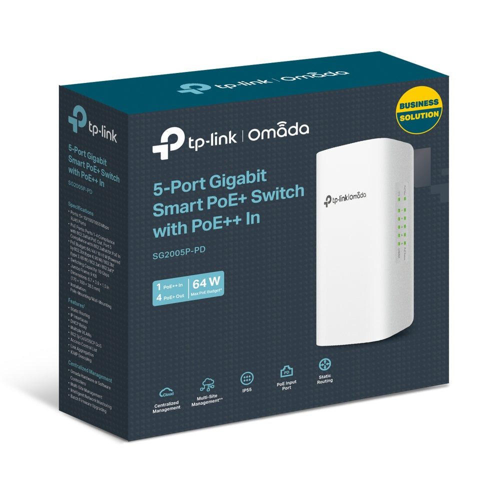 Switch 5 Puertos PoE++ para Exterior Omada Smart Gigabit SG2005P-PD - link sg2005p
