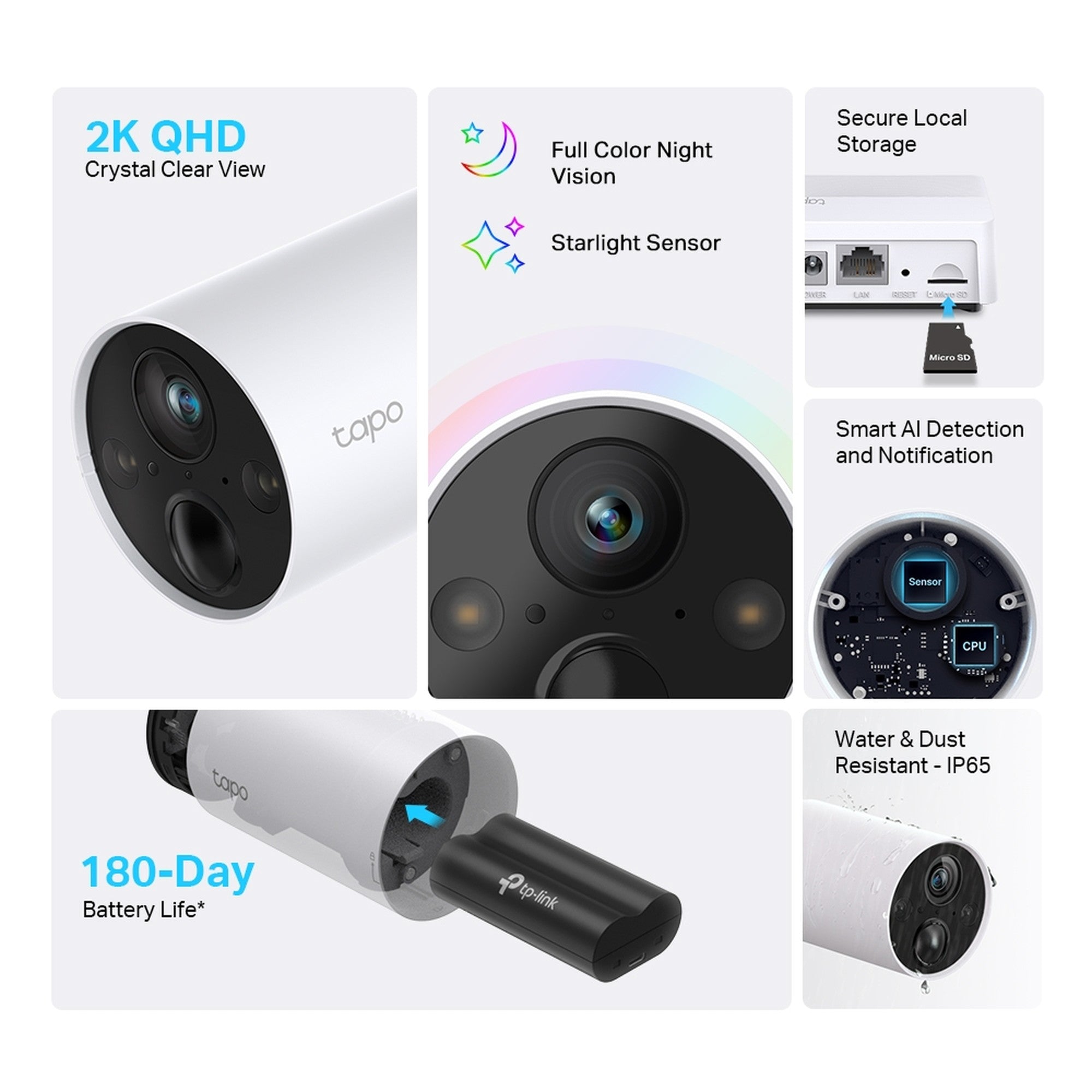 2 Cámaras WiFi Exterior Inteligente con Batería Tapo C420S2 - batería bajo