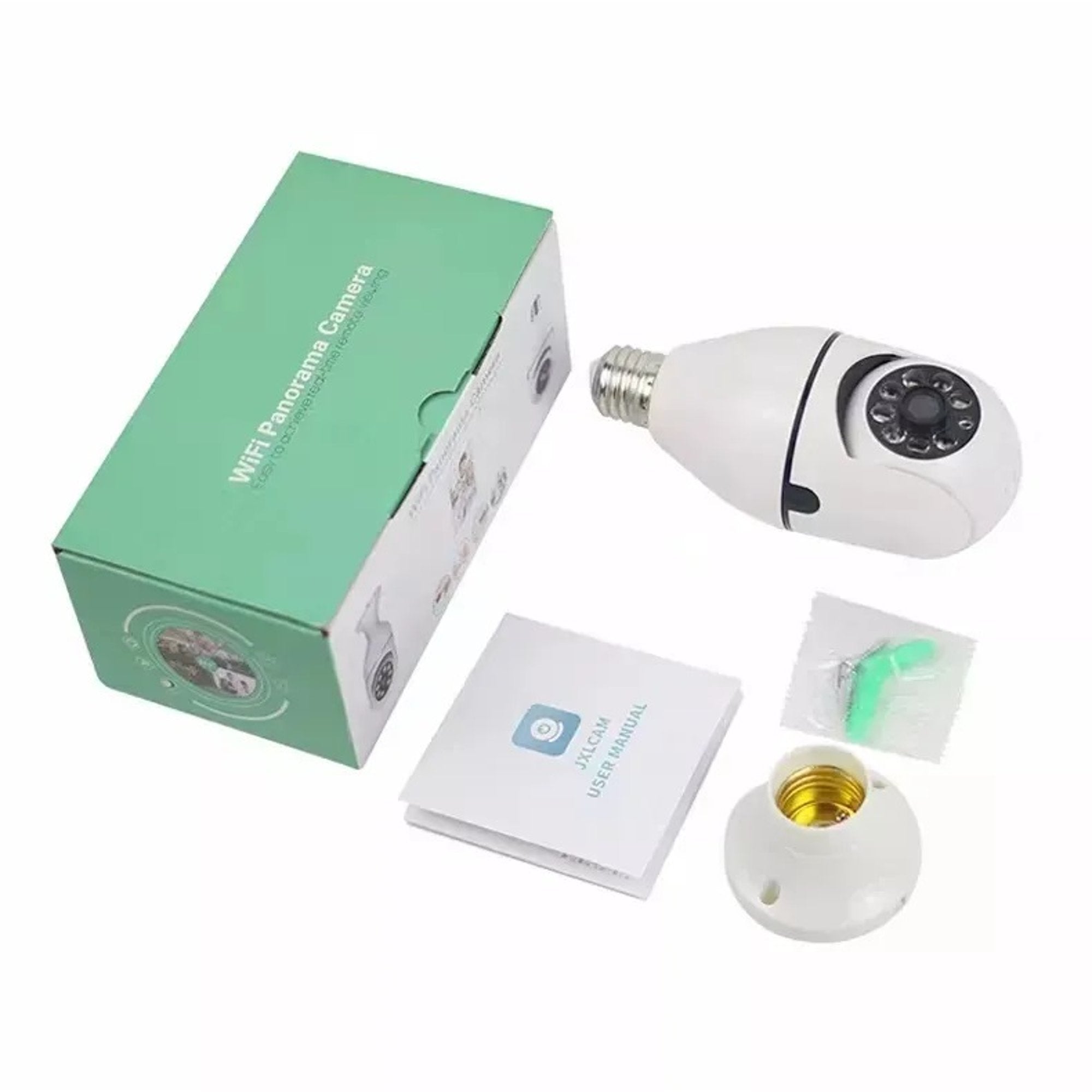 Camara de Seguridad WIFI Tipo Bombilla Motorizada E27 - descripción blanco