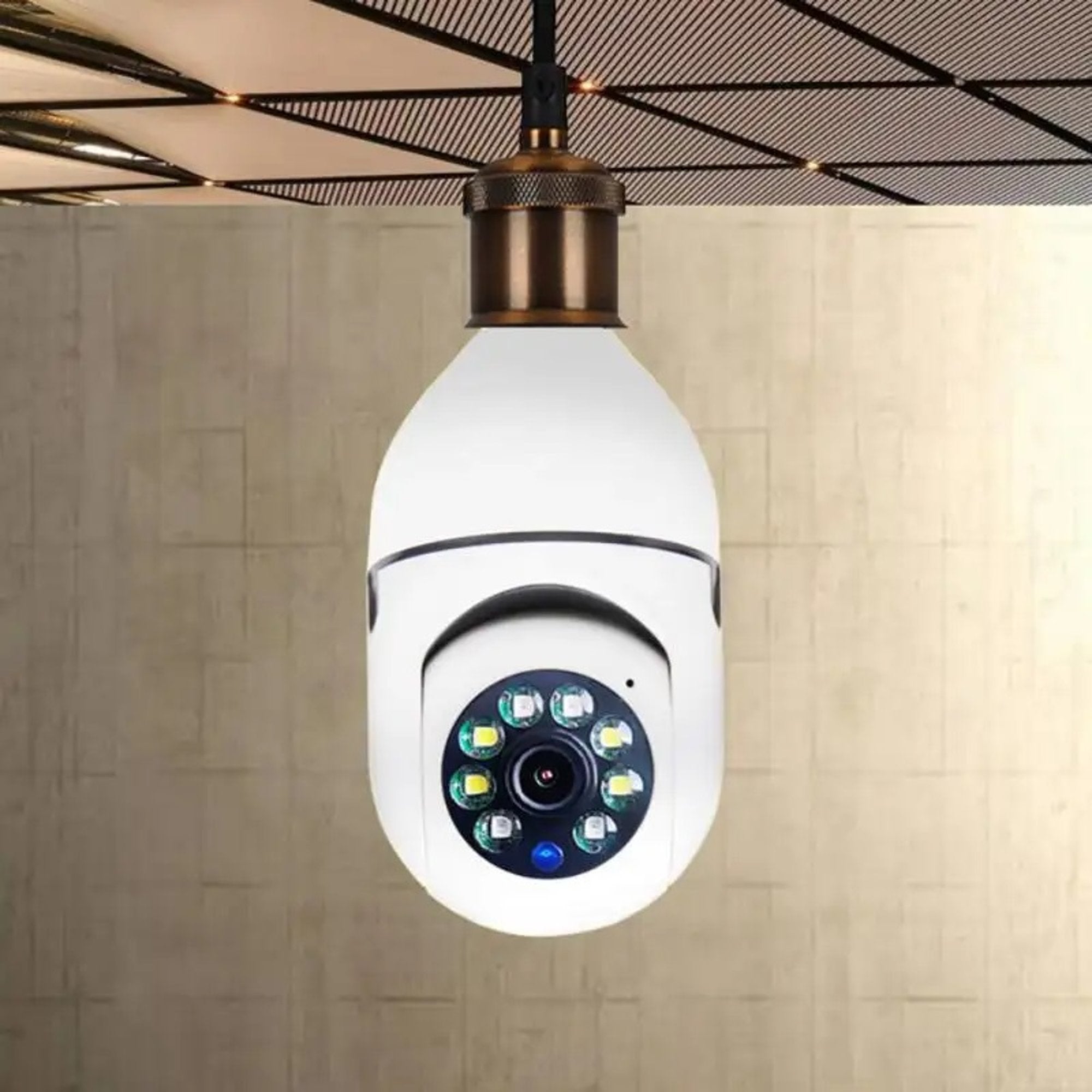 Camara de Seguridad WIFI Tipo Bombilla Motorizada E27 - descripción blanco