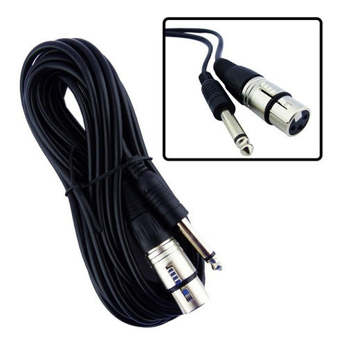 Cable Para Micrófono De 5 Metros Con Plug De 6.3mm - cable micrófono