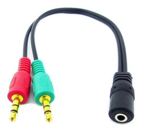 Cable Adaptador Audífono Y Micrófono A 1 Plug 3.5mm Para Pc - ideal cable