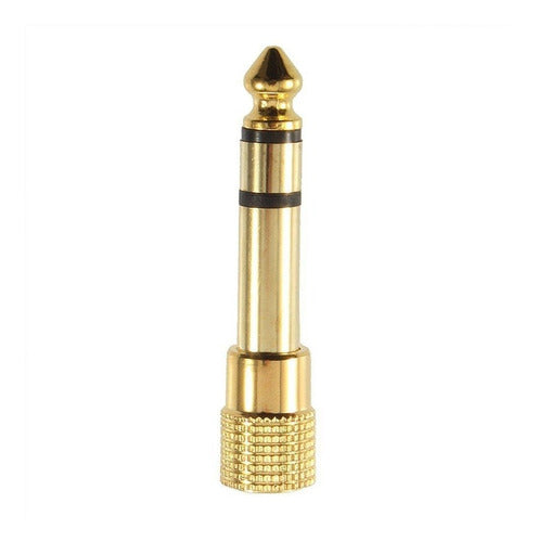 Adaptador Plug 3.5 Mm Hembra A 6.5mm Macho Estéreo Color Oro - producto adaptador