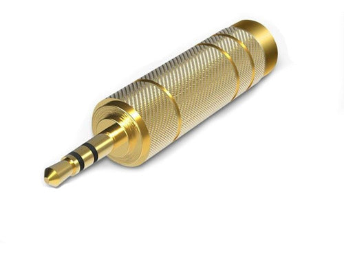 Adaptador Plug 6.5mm Hembra A 3.5mm Macho Estéreo Color Oro - producto adaptador