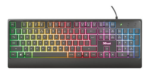 Teclado Gamer Trust Ziva Qwerty Español Negro RGB - teclado trust
