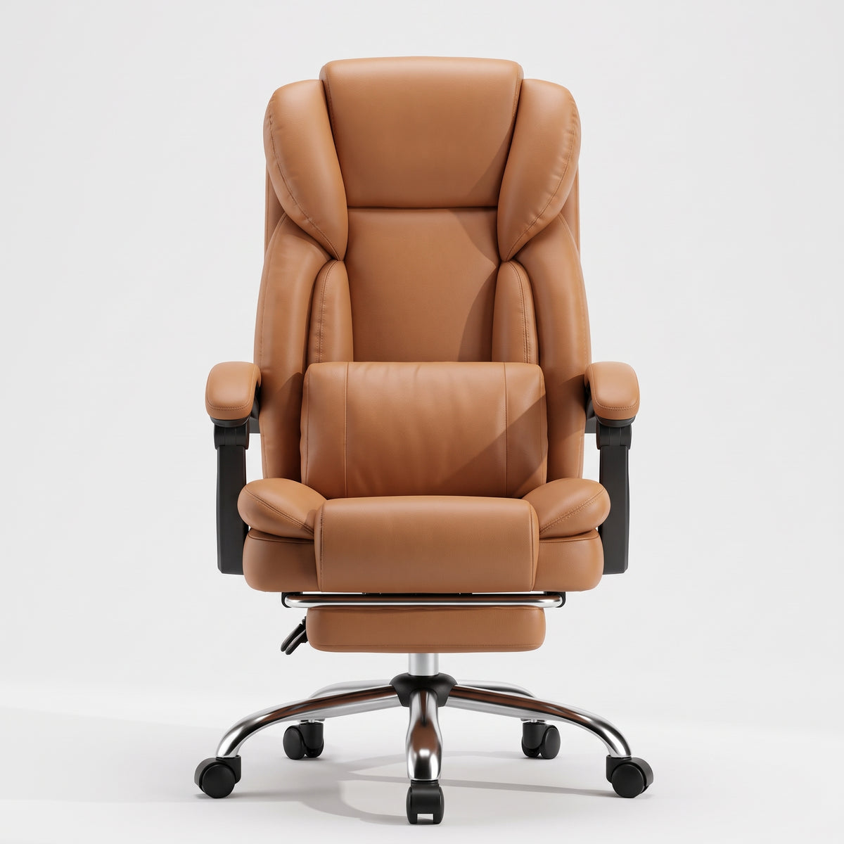 Silla Oficina Ergonomica Reclinable Cuero Naranja